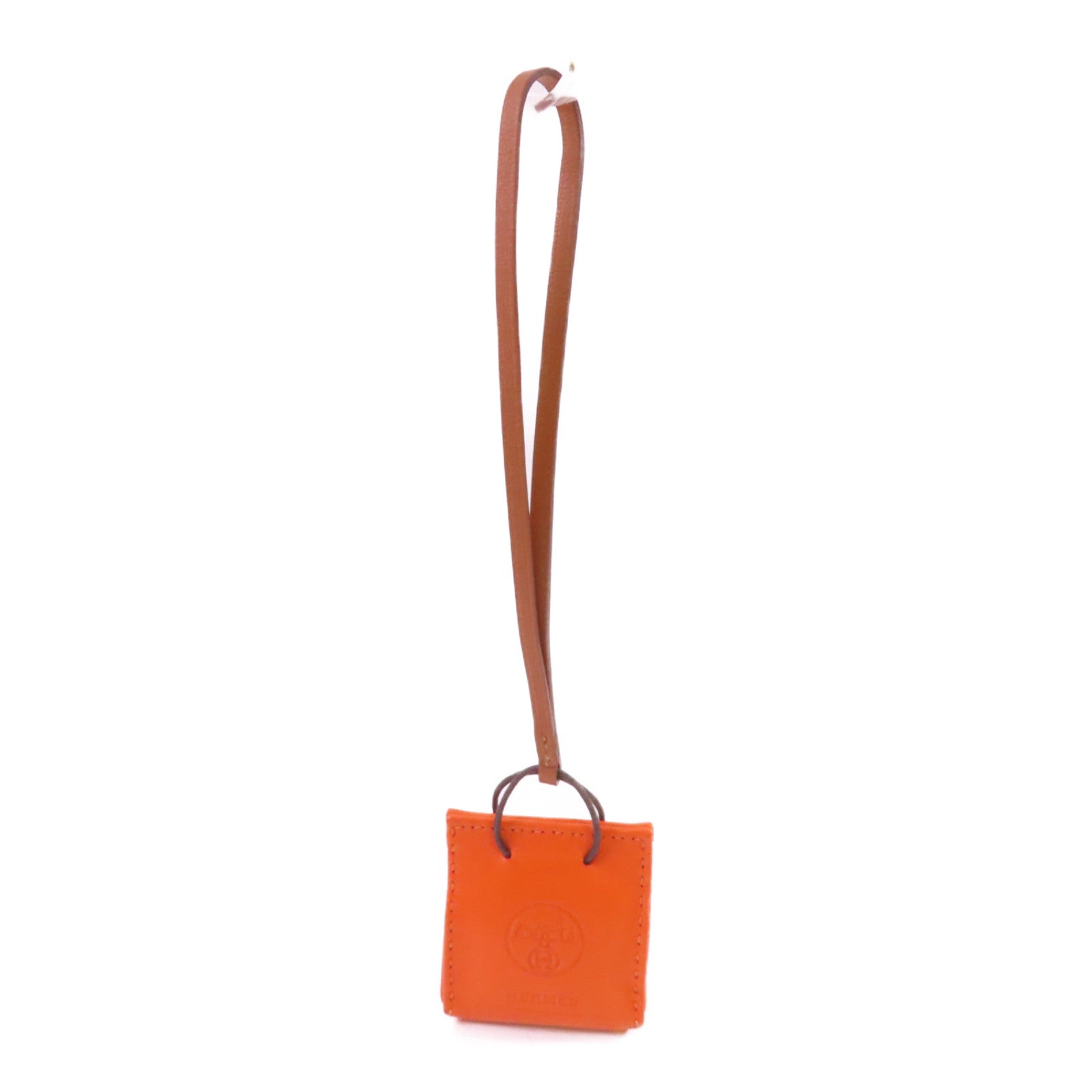 HERMES Milo皮革/Swift皮革Orange Bag Charm掛飾橙色