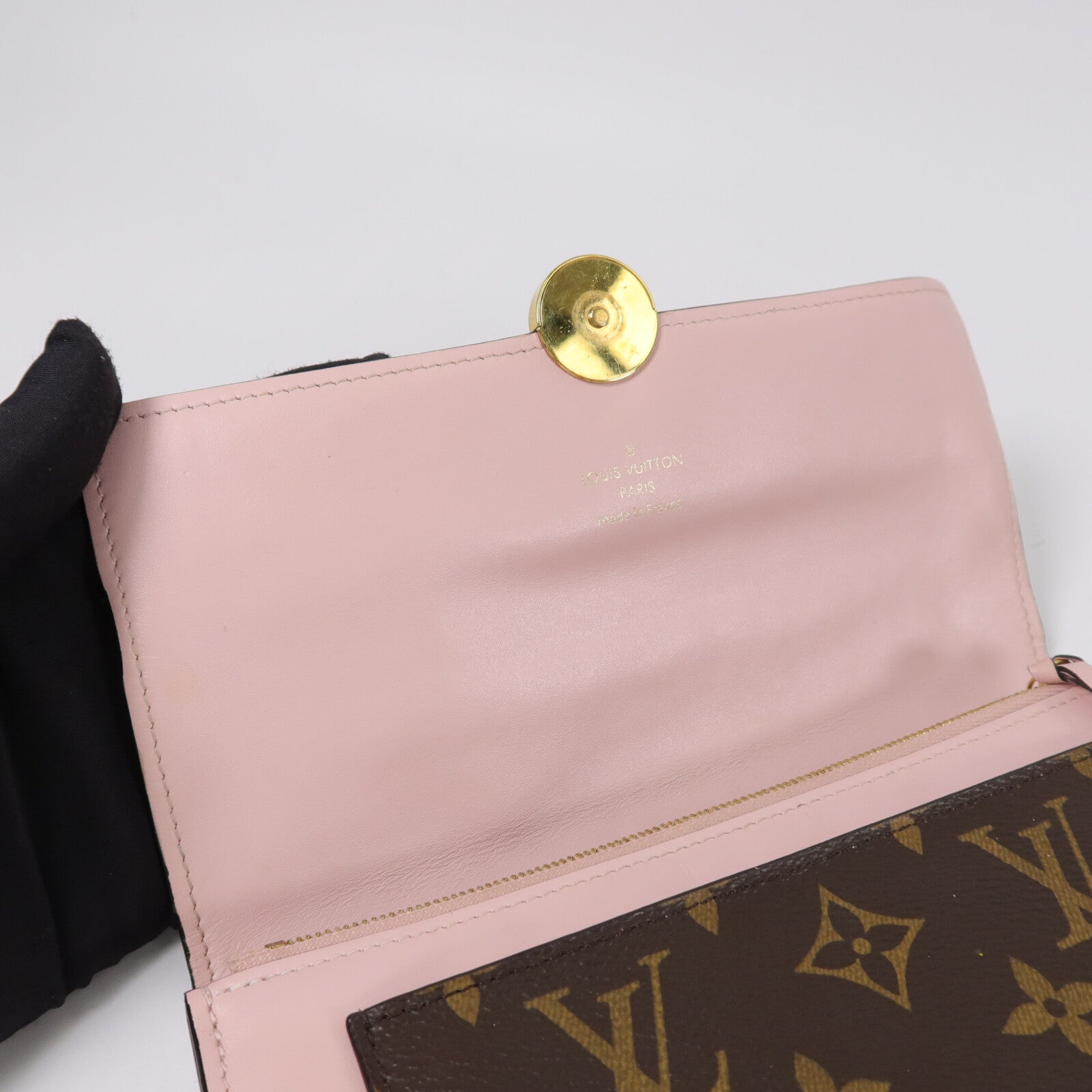 LOUIS VUITTON Monogram Flore Chain Wallet鏈帶肩背袋