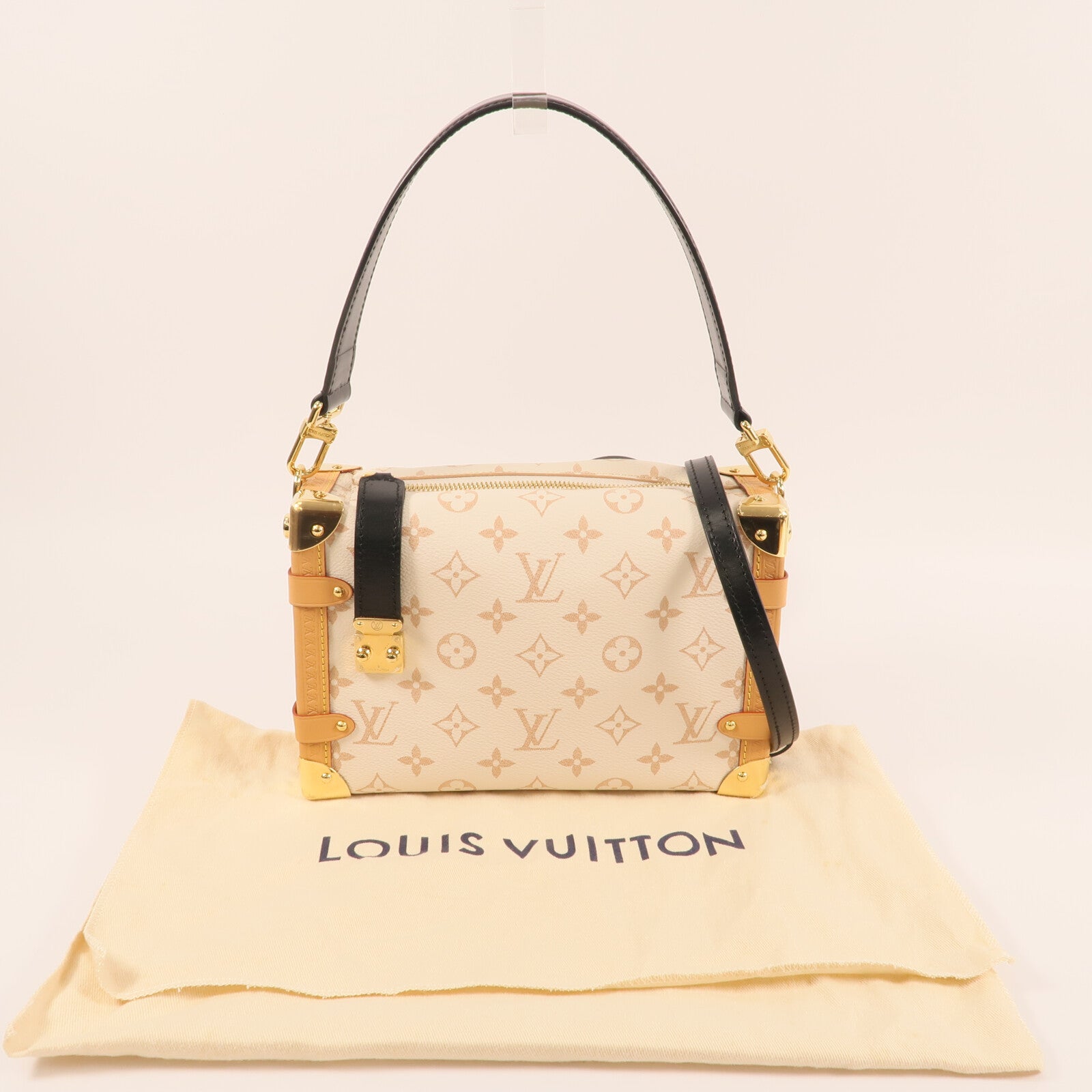 LOUIS VUITTON 【激減優惠】Monogram Dune Side Trunk MM金扣手挽肩背兩用袋