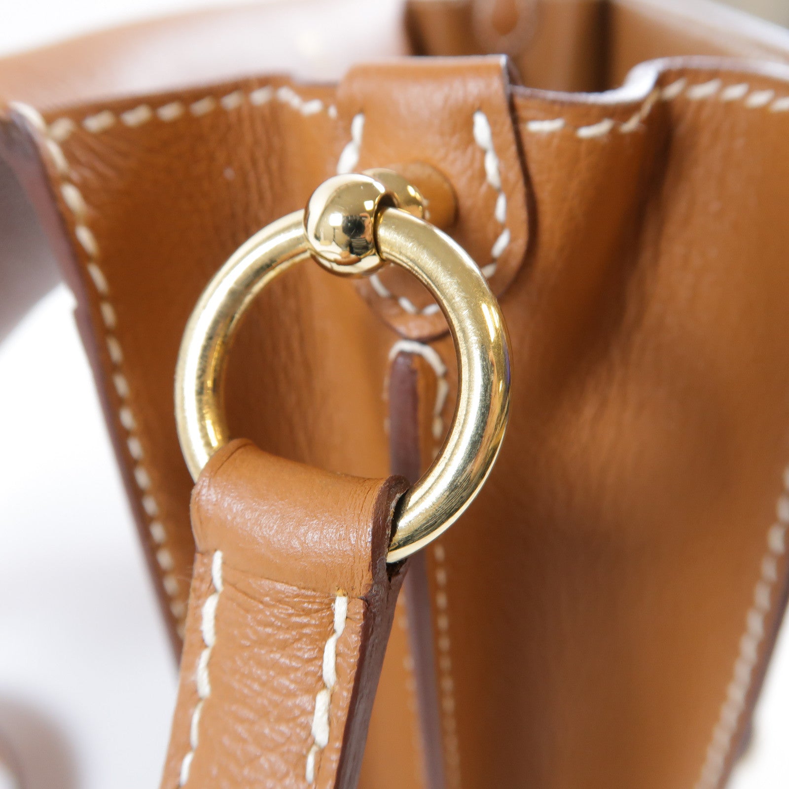 HERMES Evercolor皮革Roulis 23金扣肩背袋Gold經典駝色