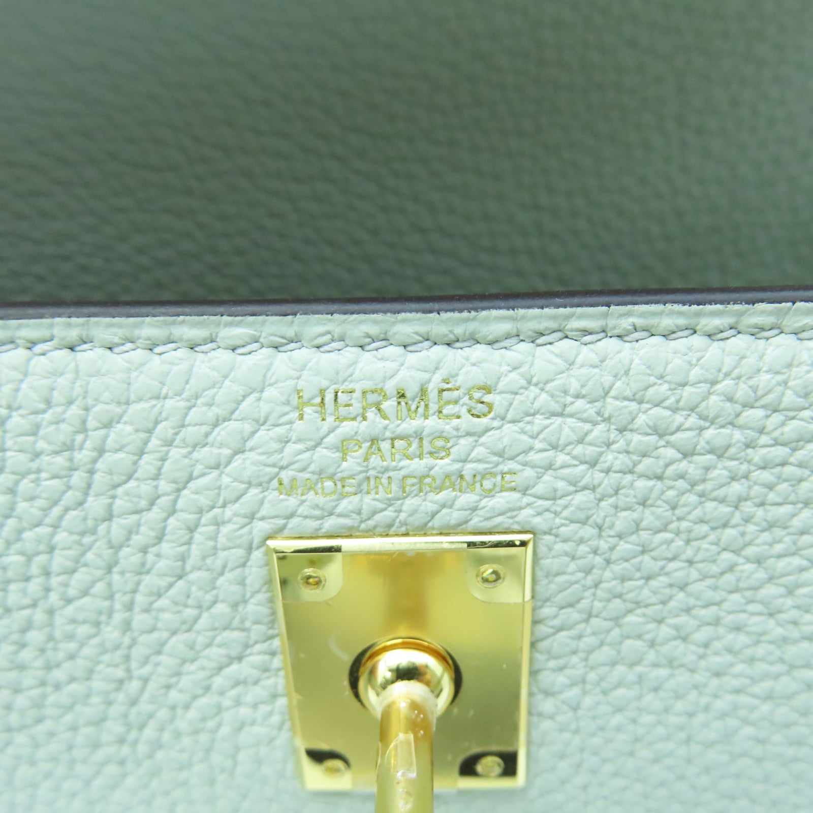 HERMES Togo Leather Kelly 25 Handle Shoulder Bag Gray