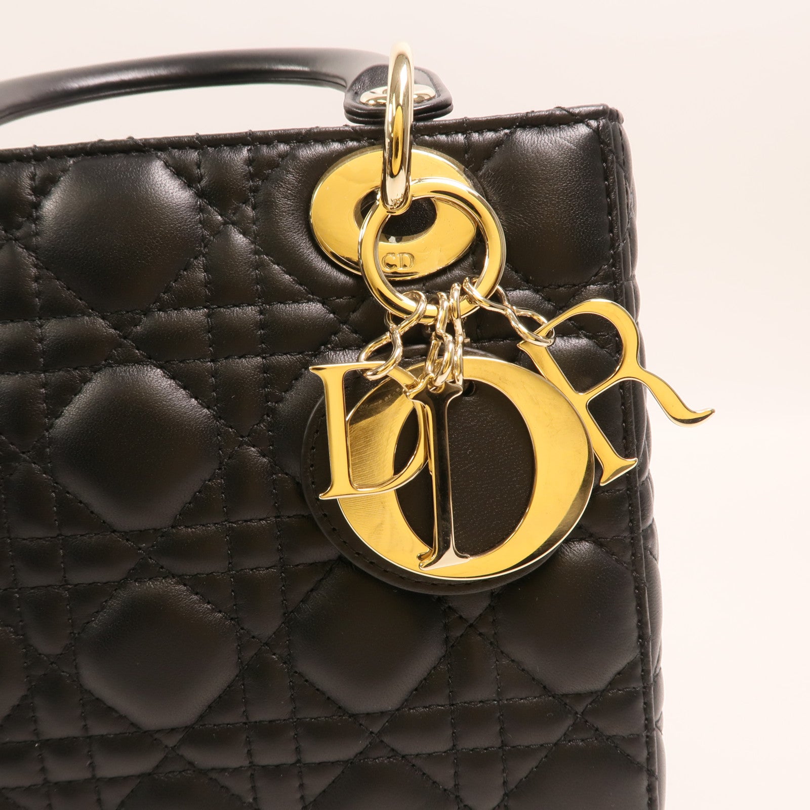 Dior 羊皮皮革Lady Dior My ABCDior金扣手挽肩背兩用袋