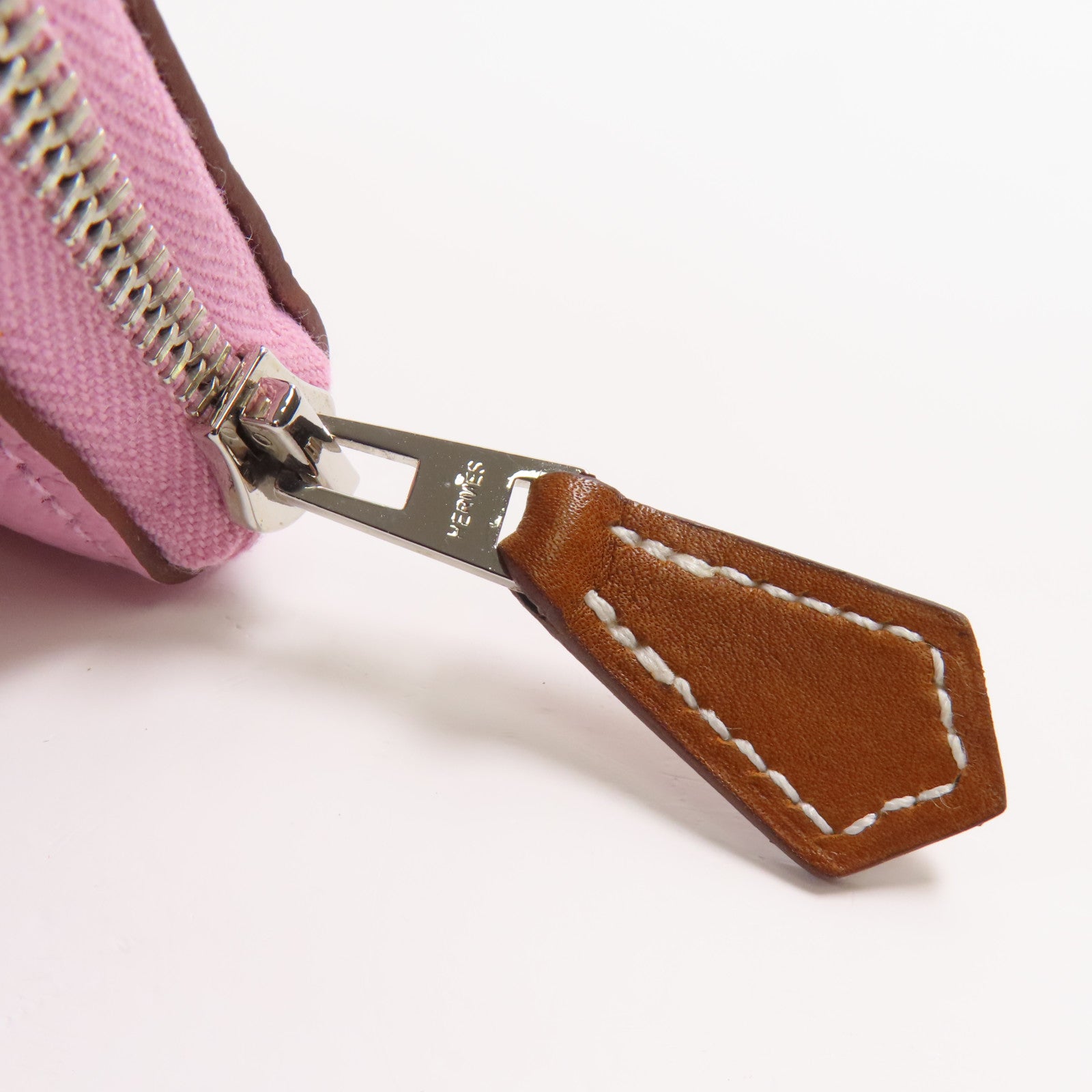 HERMES Epsom皮革Silk In Compact銀扣錢包Mauve/X9