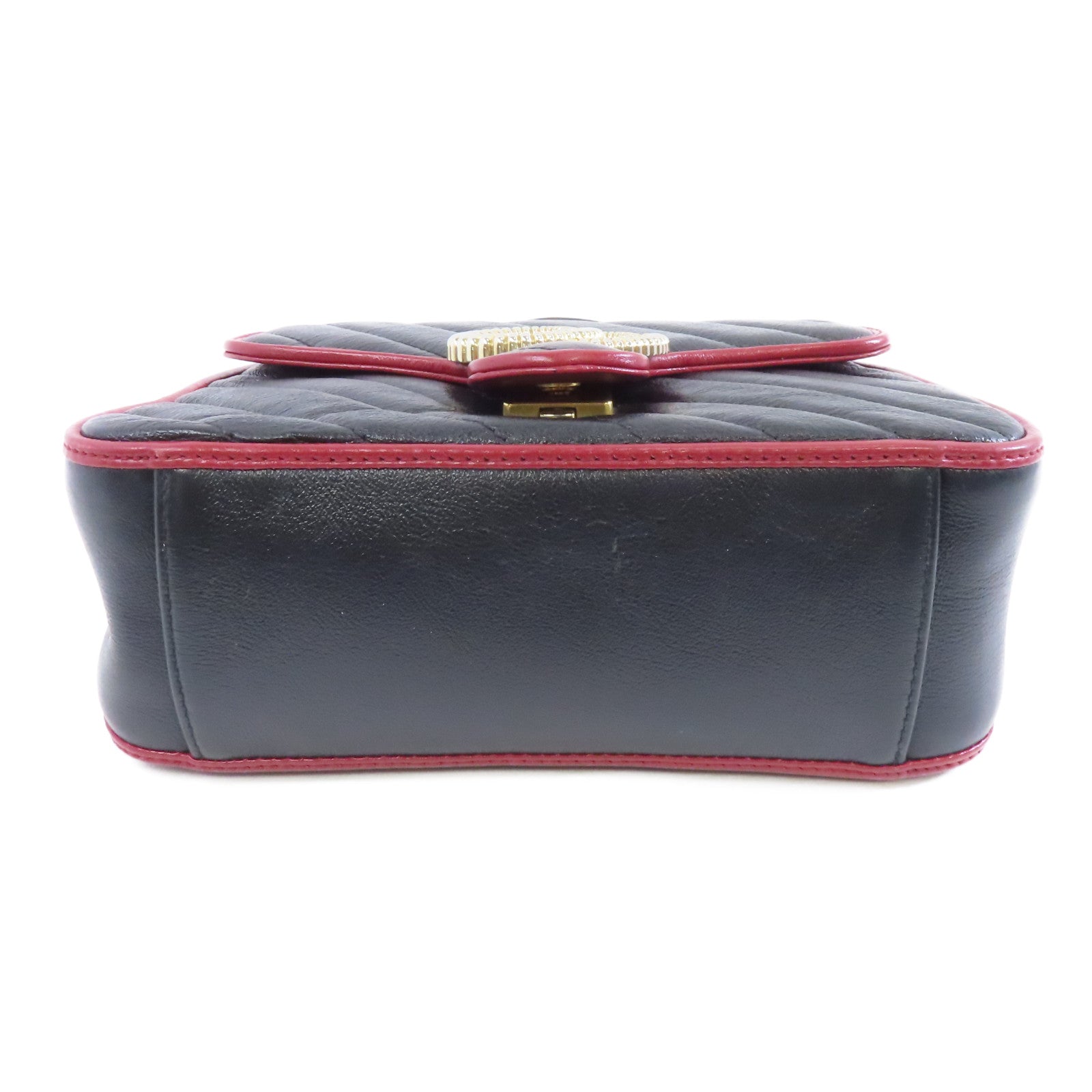 GUCCI 【激減優惠】牛皮皮革2way Shoulder Bag金扣手挽肩背兩用袋黑色/紅色