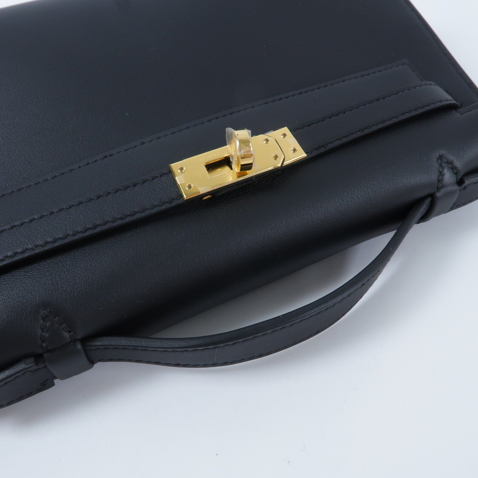 HERMES Swift皮革Kelly Pochette手挽袋Noir