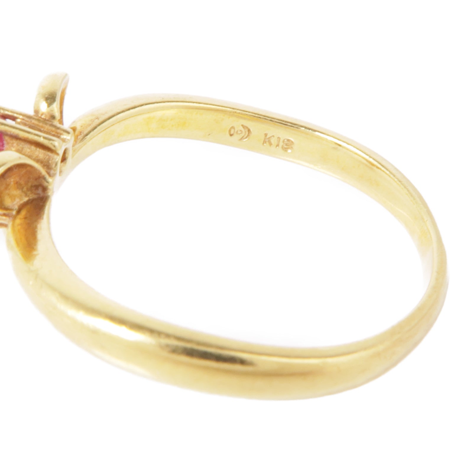 JEWELRY 【激減優惠】18K黃金Topaz/Diamond Ring紅色托帕石/鑽石戒指US#6.5