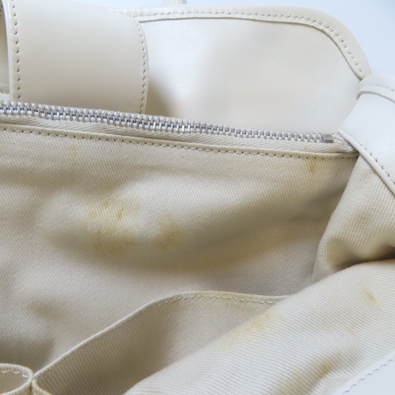 CHANEL 牛皮皮革Chain Shoulder Bag銀扣手挽肩背兩用袋白色