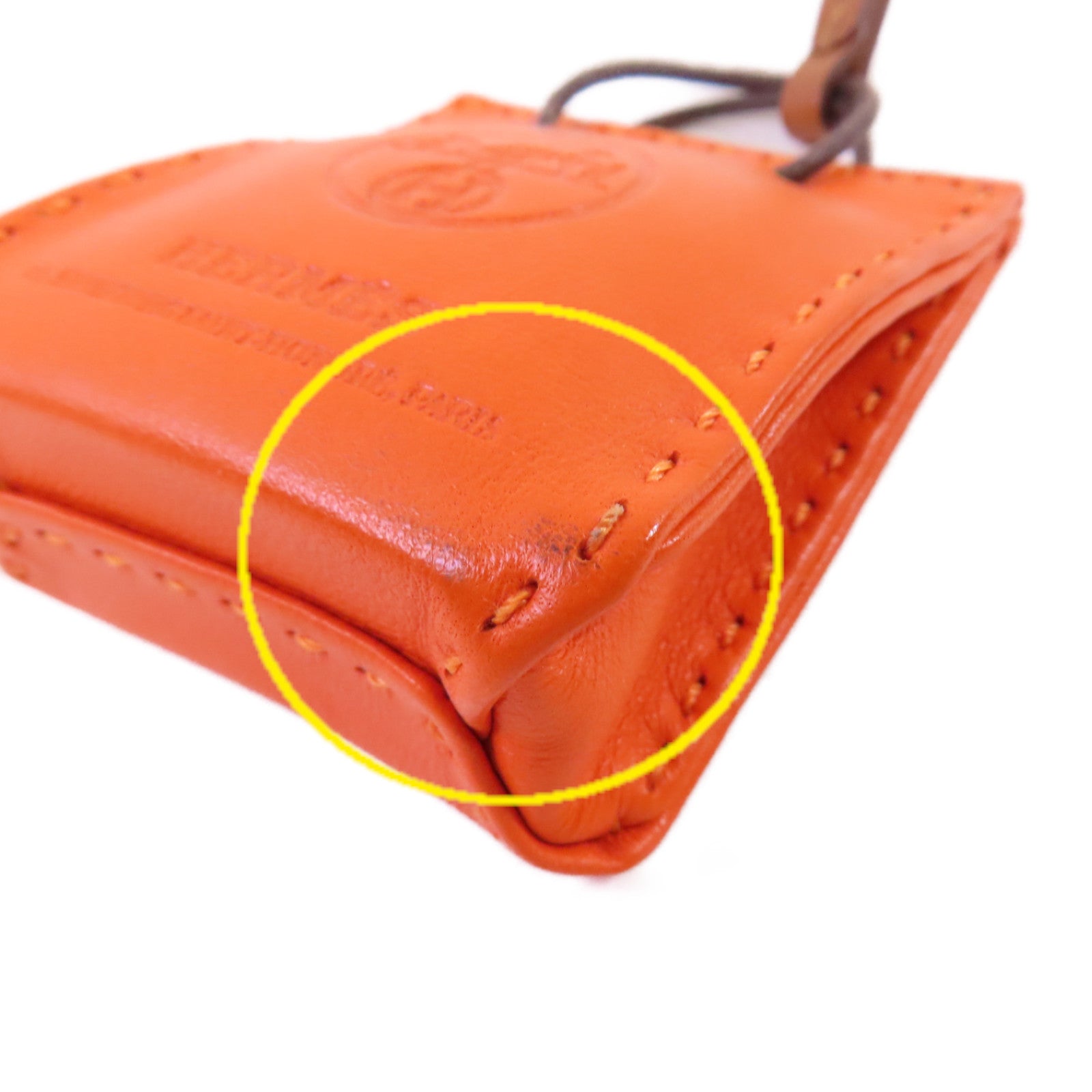 HERMES Milo皮革/Swift皮革Orange Bag Charm掛飾橙色