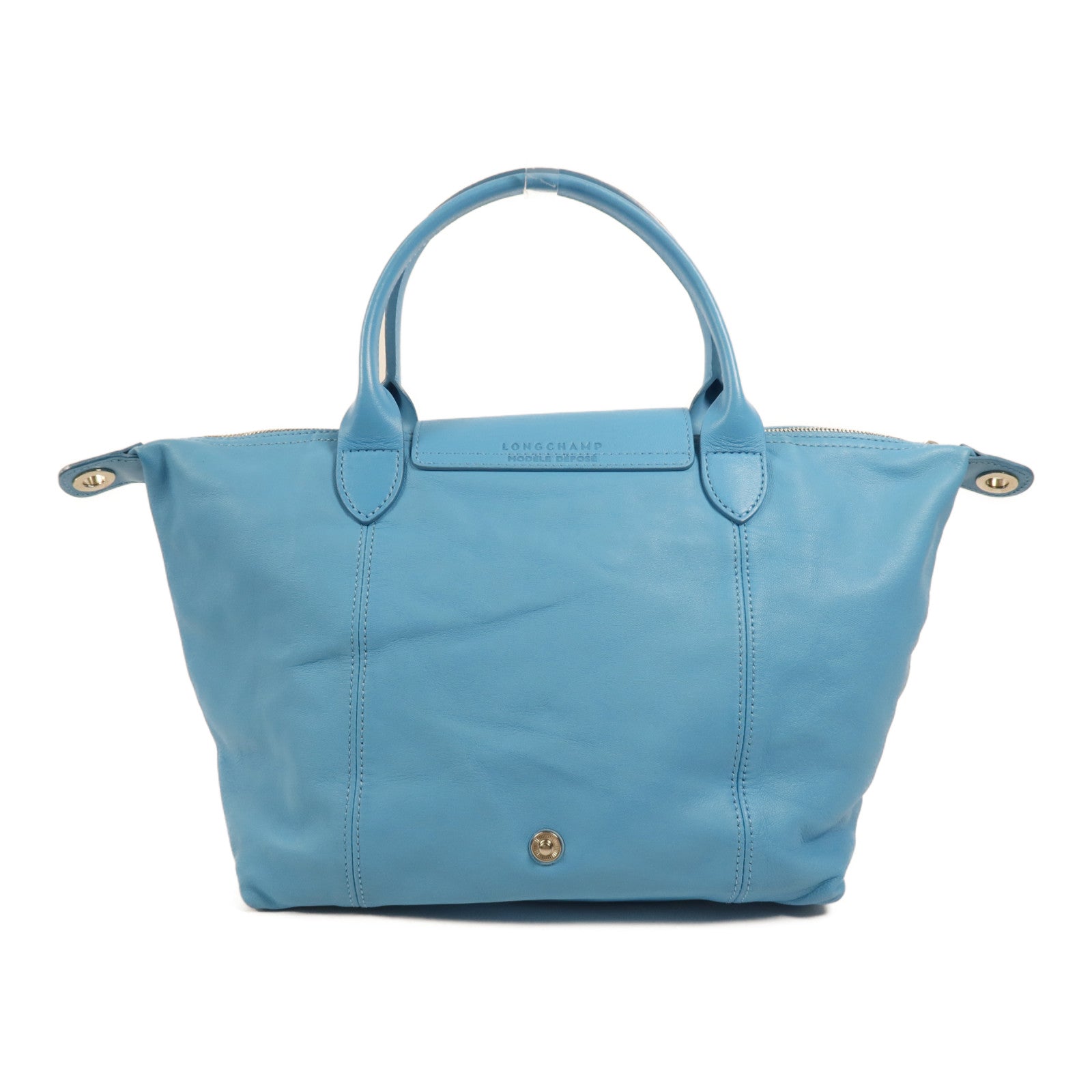 Longchamp 羊皮皮革Shoulder Bag銀扣手挽肩背兩用袋