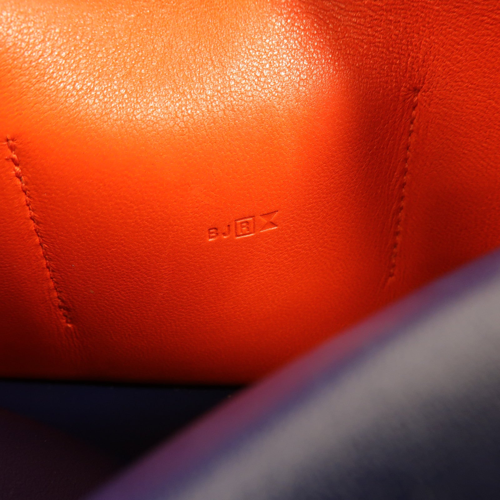 HERMES Swift皮革Dogon GM長錢包Bleu Marine/Feu
