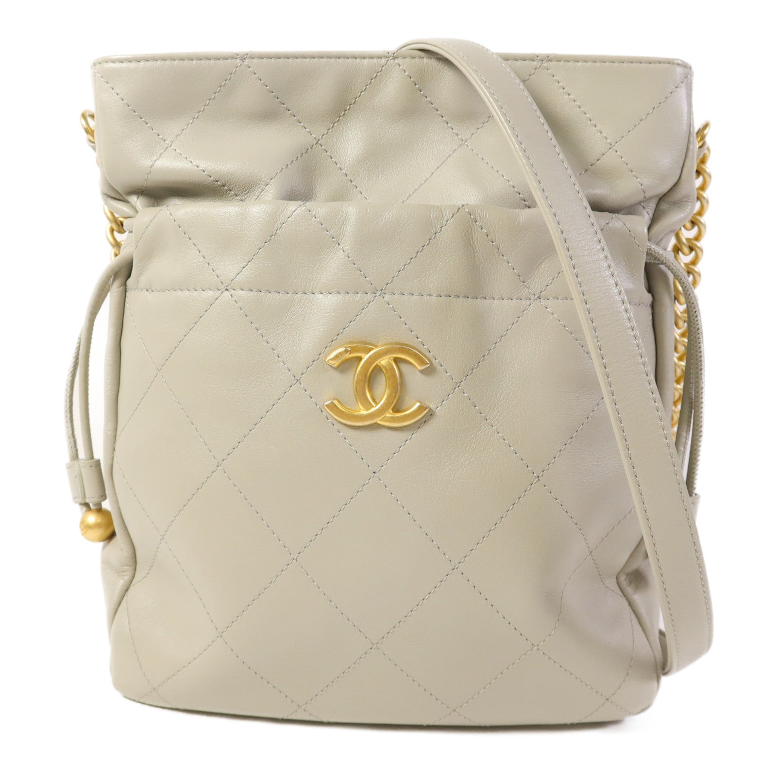 CHANEL 牛皮皮革Shoulder Bag金扣肩背袋