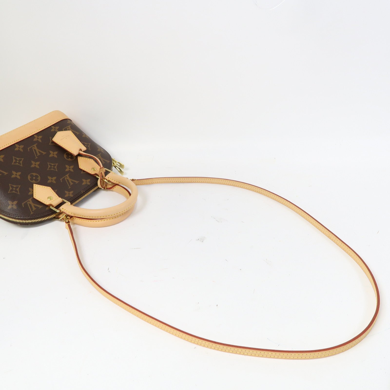LOUIS VUITTON Monogram Alma BB金扣手挽肩背兩用袋啡色