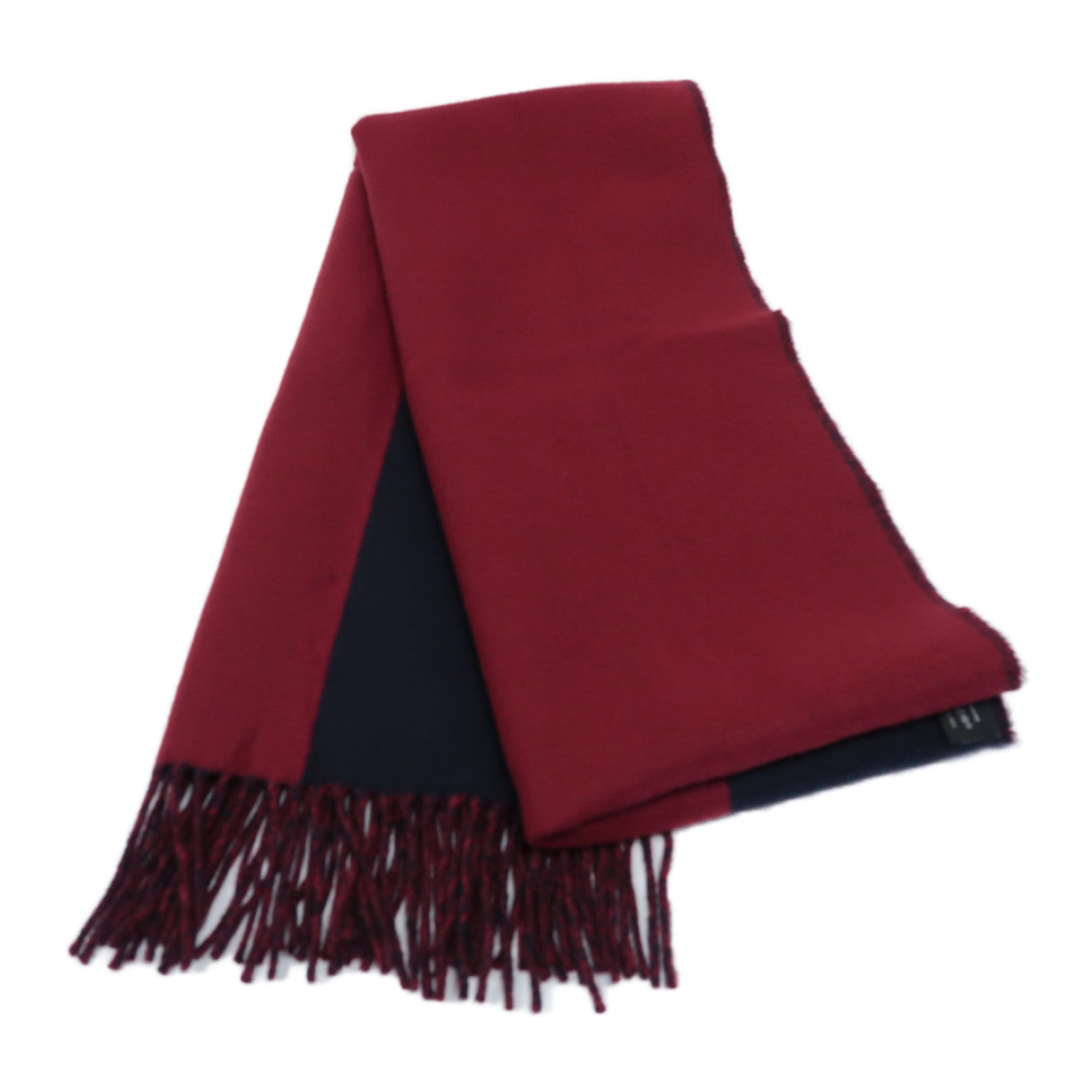 HERMES 【激減優惠】羊絨Scarf圍巾紅色/深藍色