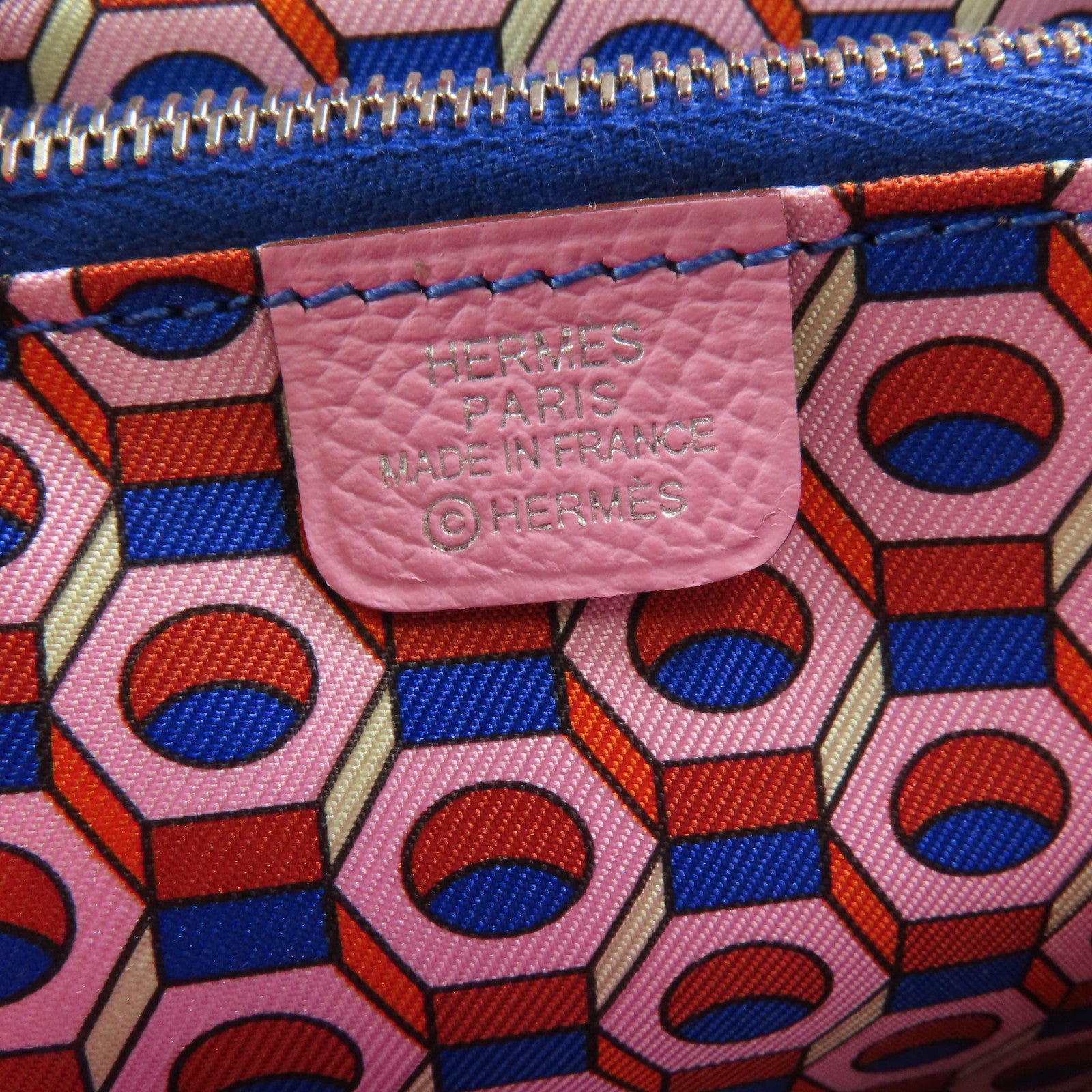 HERMES Epsom皮革Silk In Compact銀扣錢包Mauve/X9