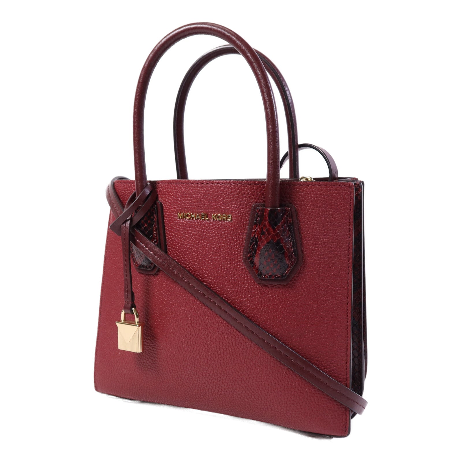 Michael Kors 牛皮皮革Mercer Accordion金扣手挽肩背兩用袋