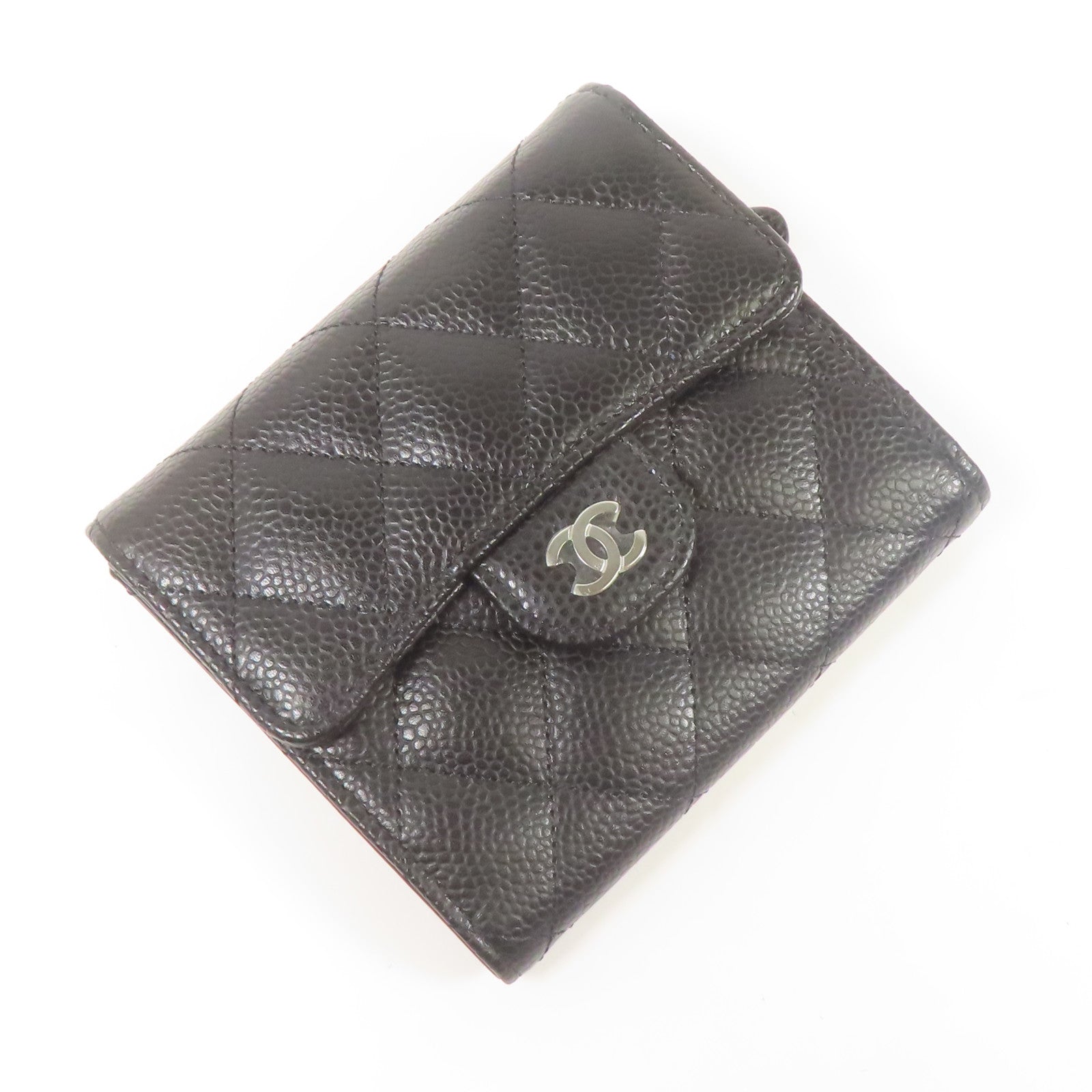 CHANEL 牛皮皮革Wallet銀扣錢包