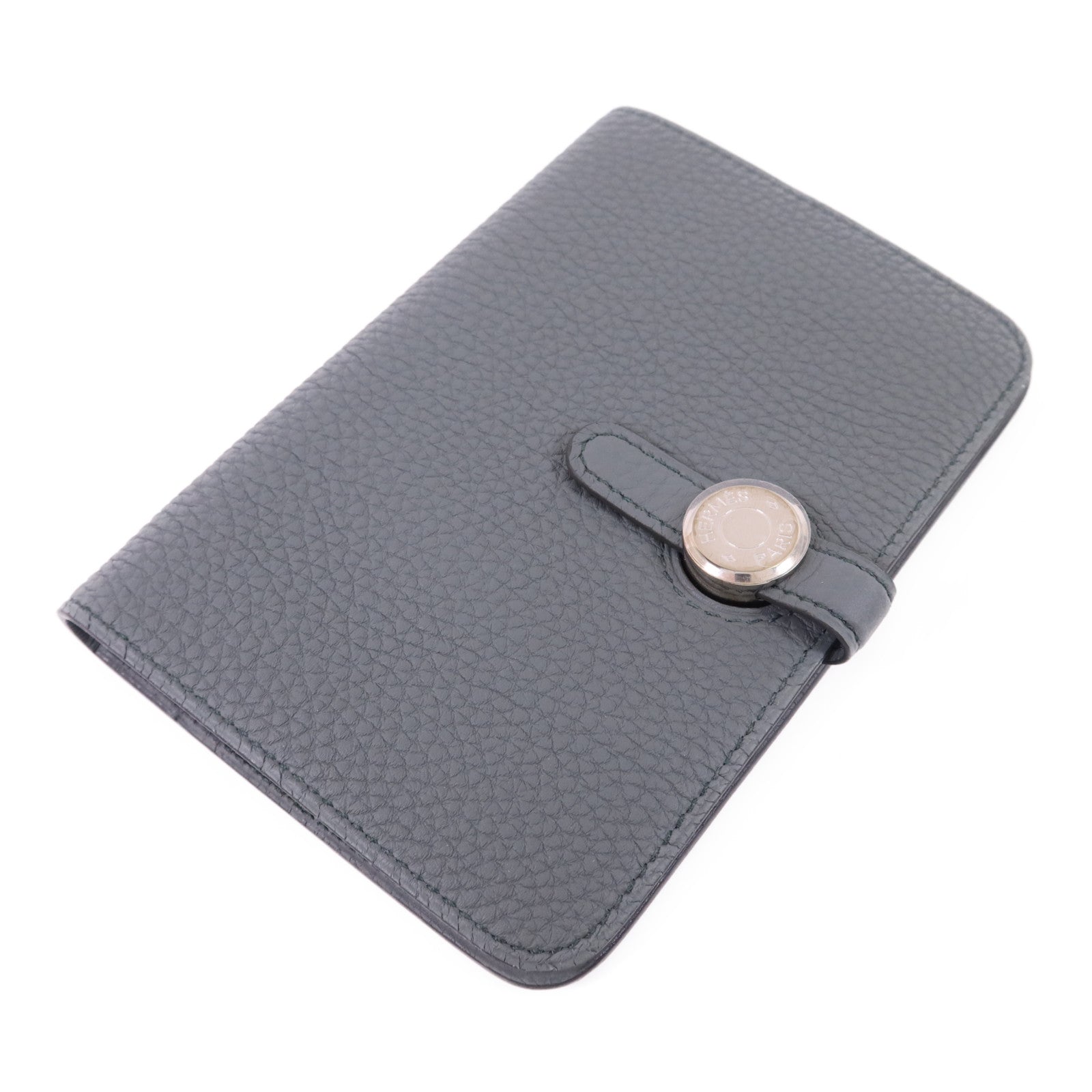 HERMES Clemence皮革Dogon Compact Bifold Wallet銀扣錢包