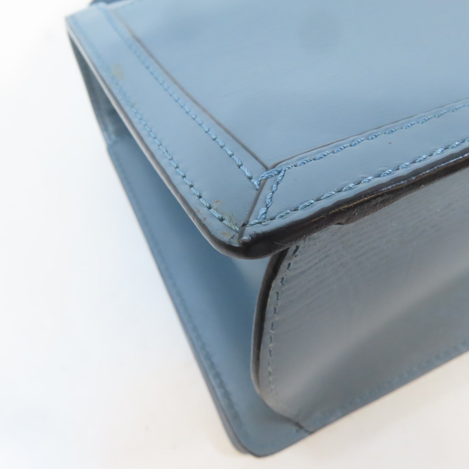 LOEWE 牛皮皮革Barcelona金扣肩背袋藍色
