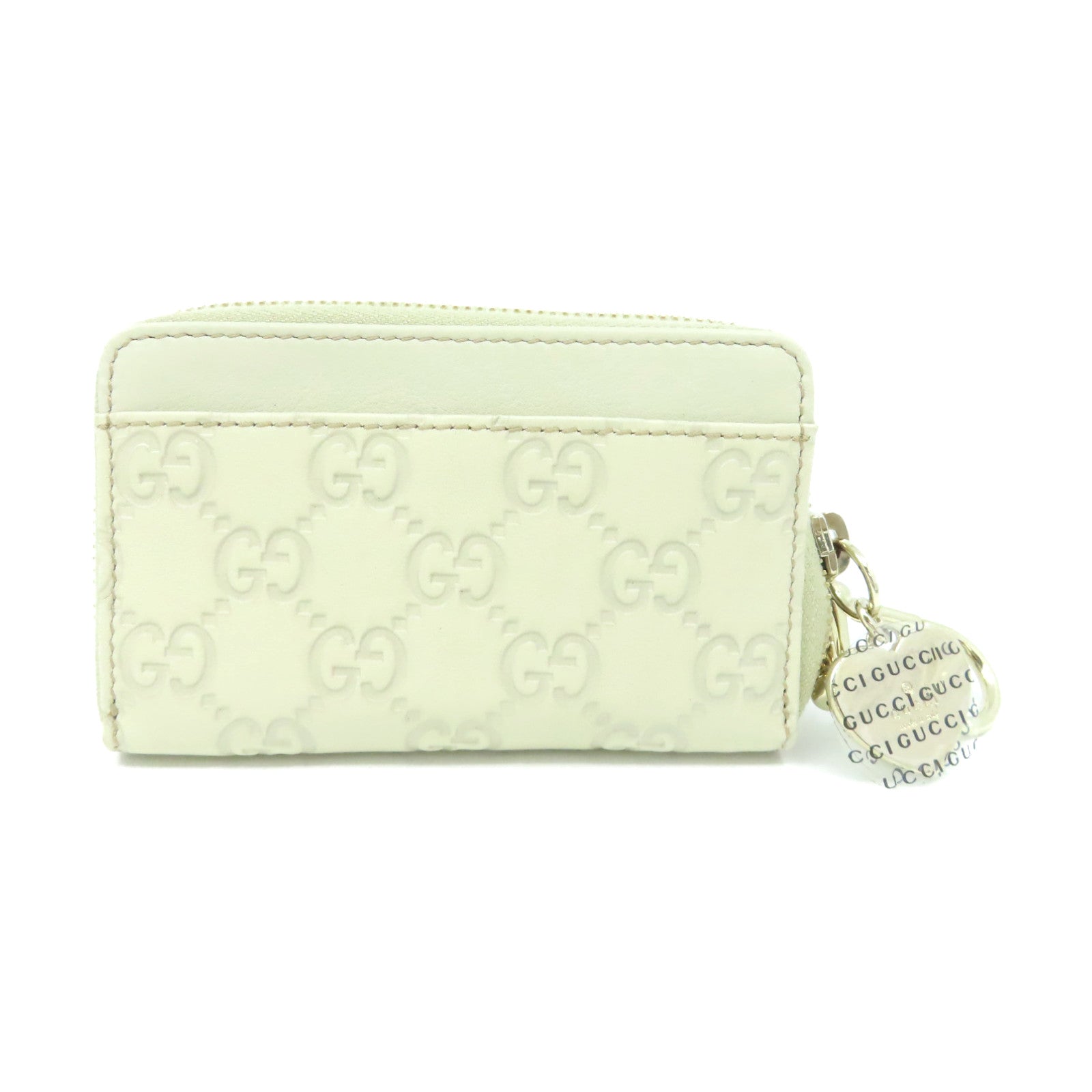 GUCCI 【激減優惠】牛皮皮革Card Case/Coin Purse金扣卡片套/零錢包米白色