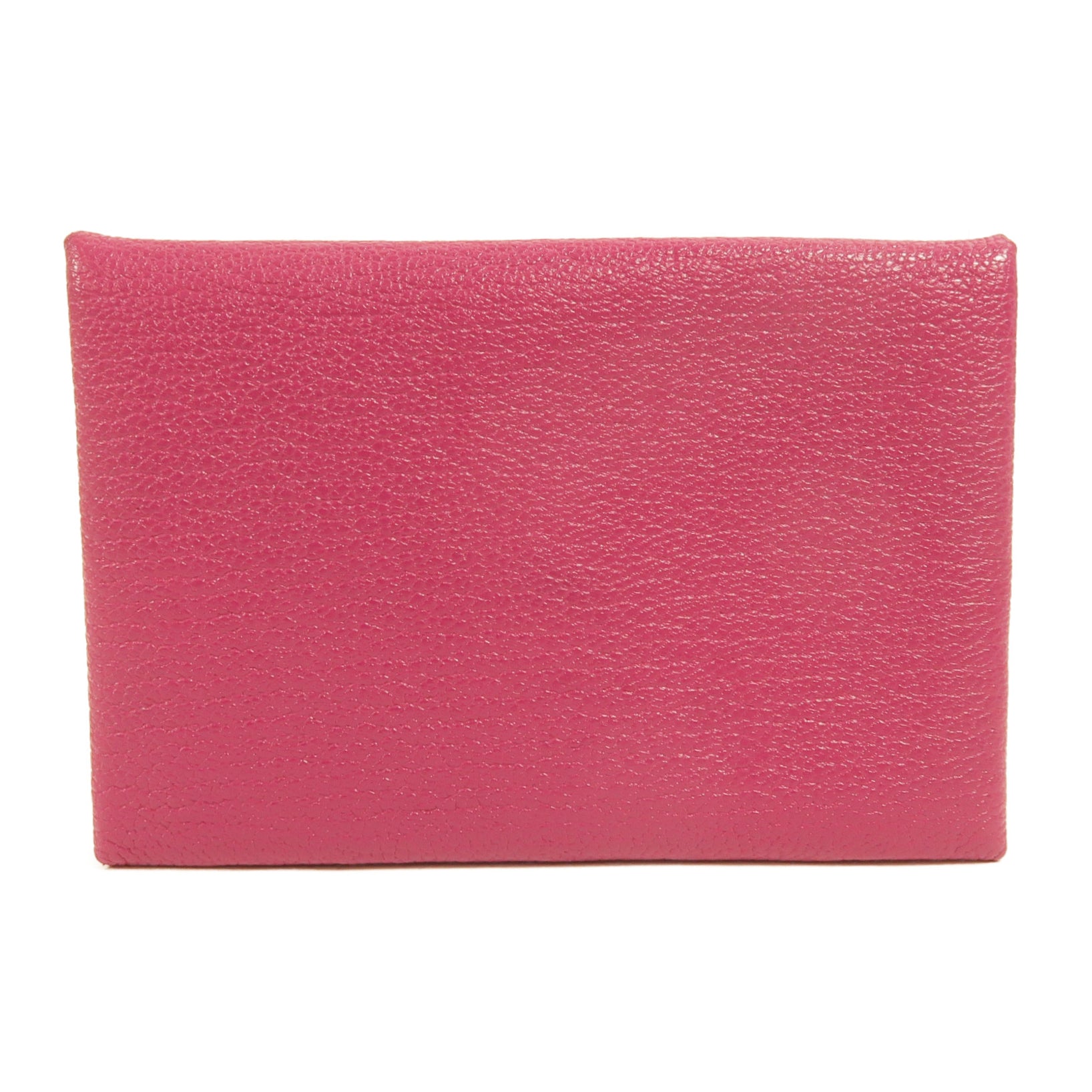 HERMES Chevre皮革Calvi卡片套Rose Pourpre