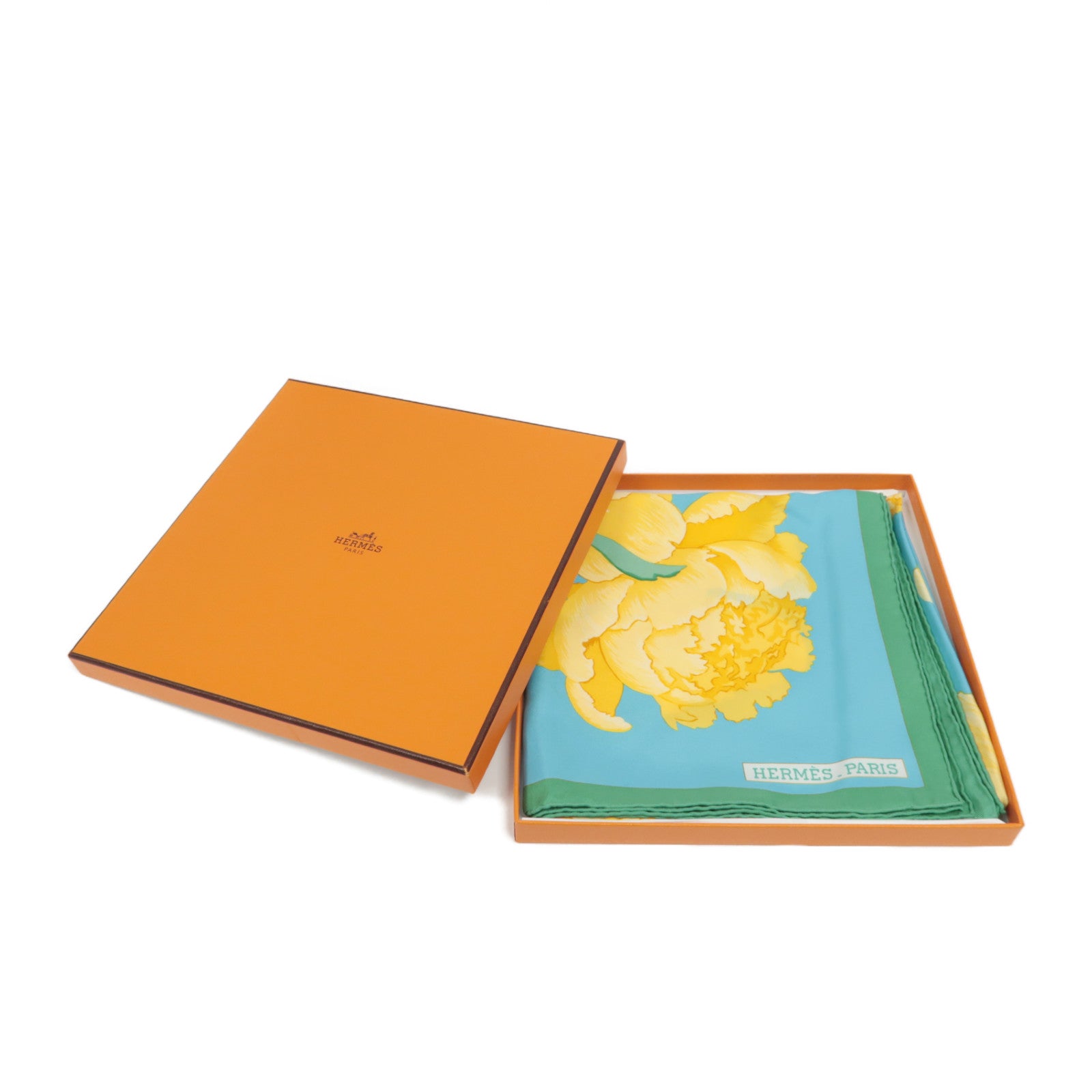 HERMES 【激減優惠】絲質Scarf絲巾黃色/藍色/綠色