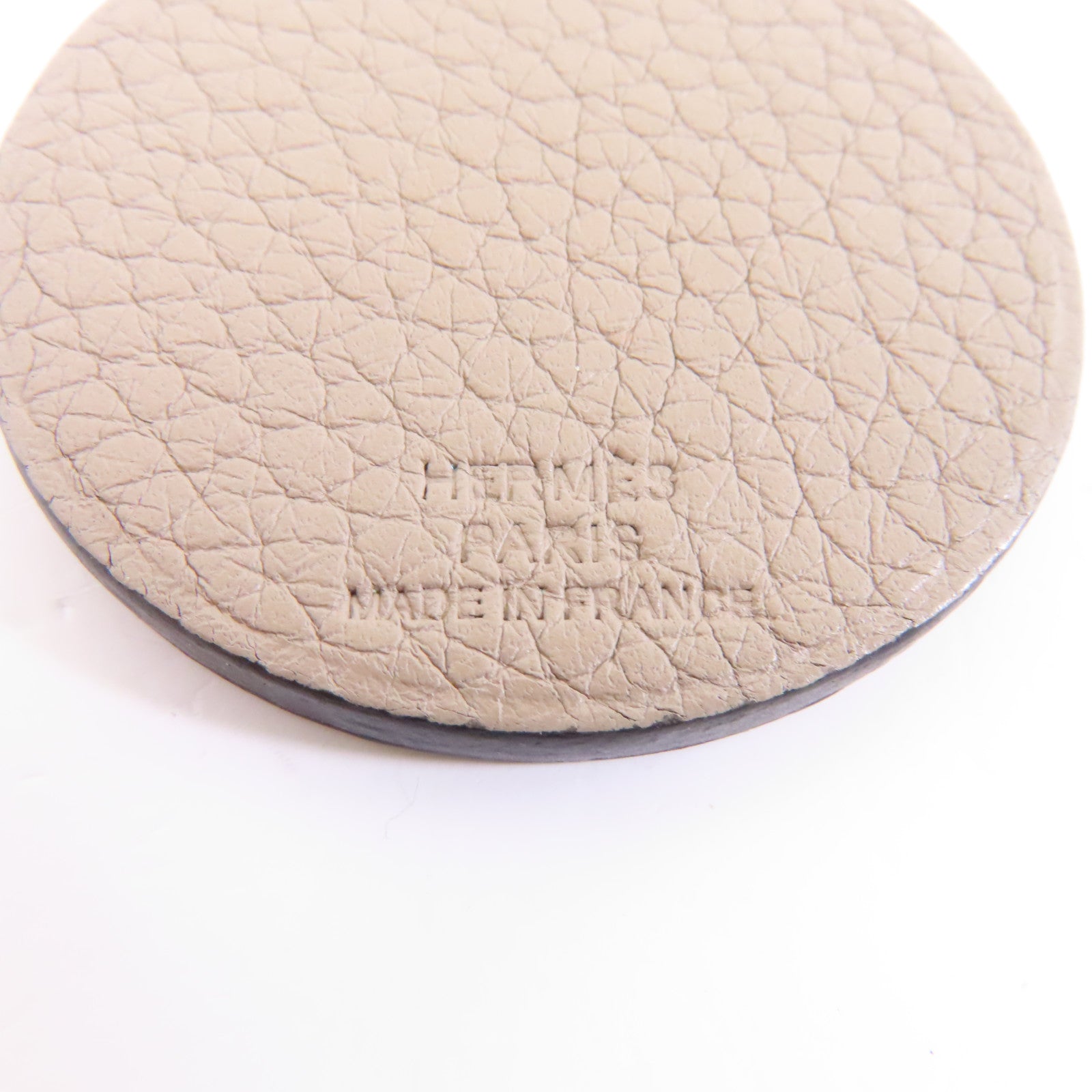 HERMES Clemence皮革Hippo Charm掛飾灰色