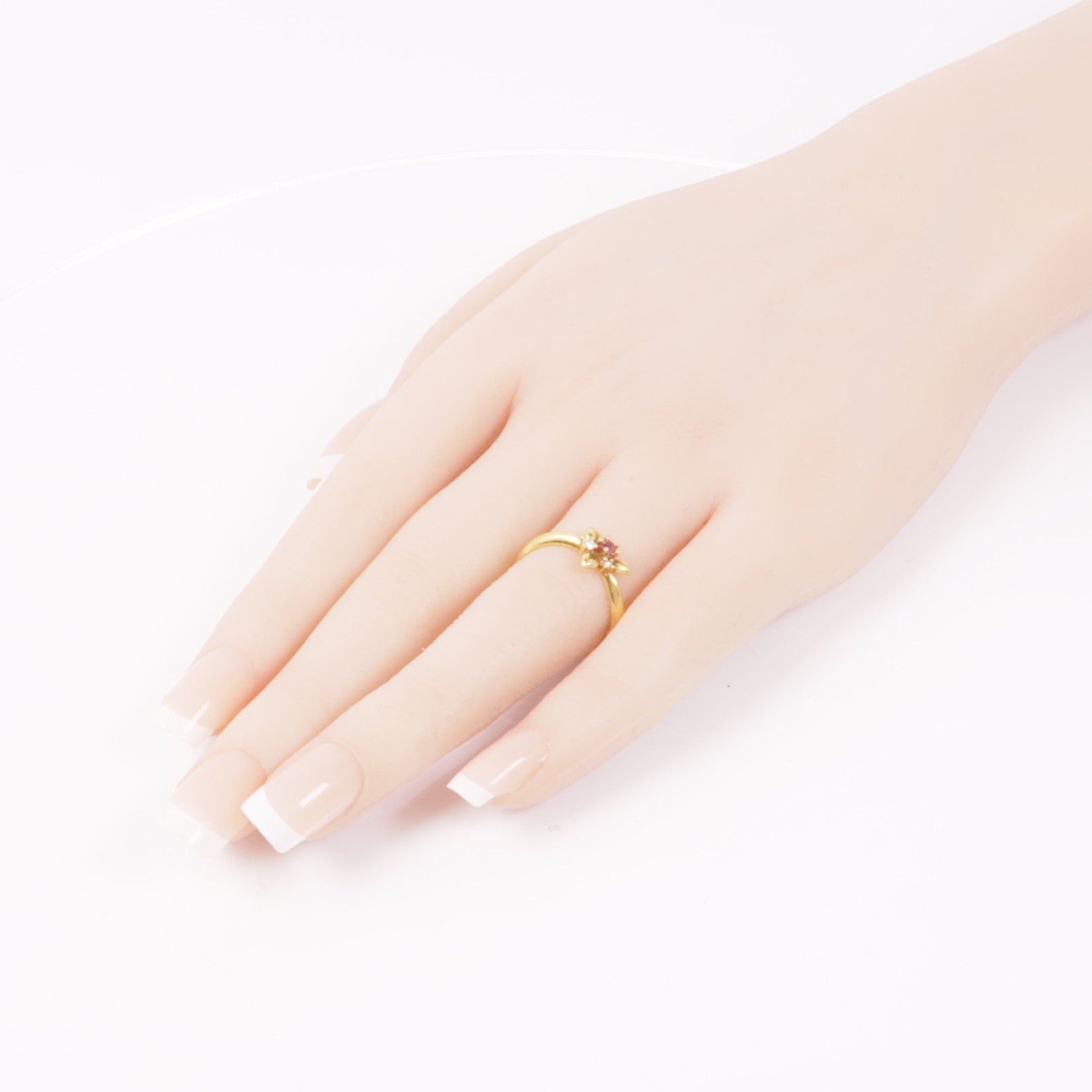 JEWELRY 【激減優惠】18K黃金Topaz/Diamond Ring紅色托帕石/鑽石戒指US#6.5