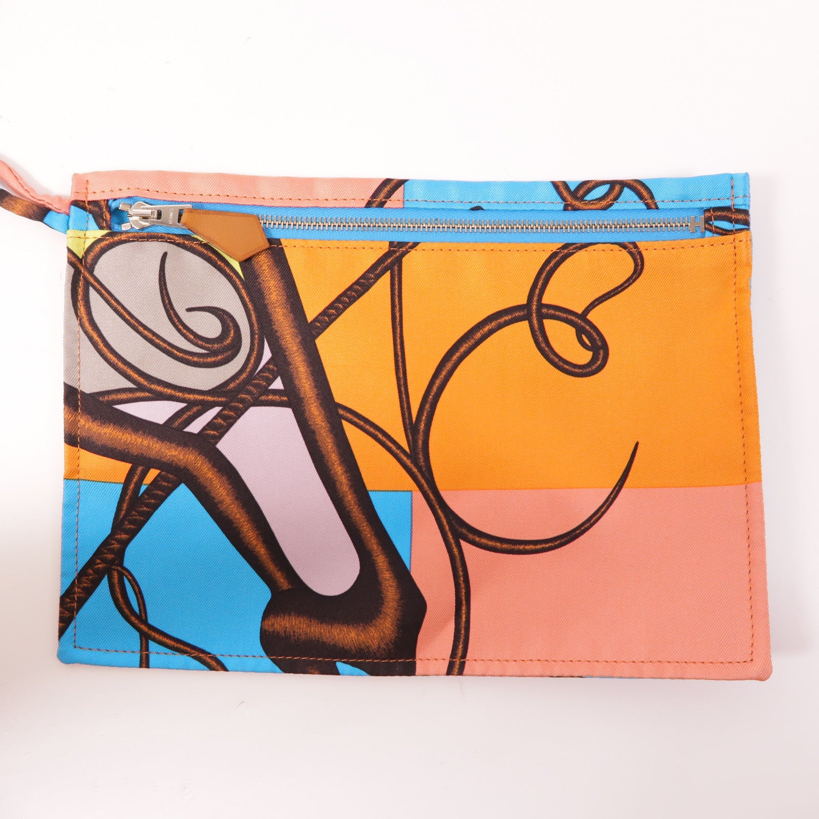 HERMES PHW Crossbody Bag Shoulder Bag Silk Multicolor
