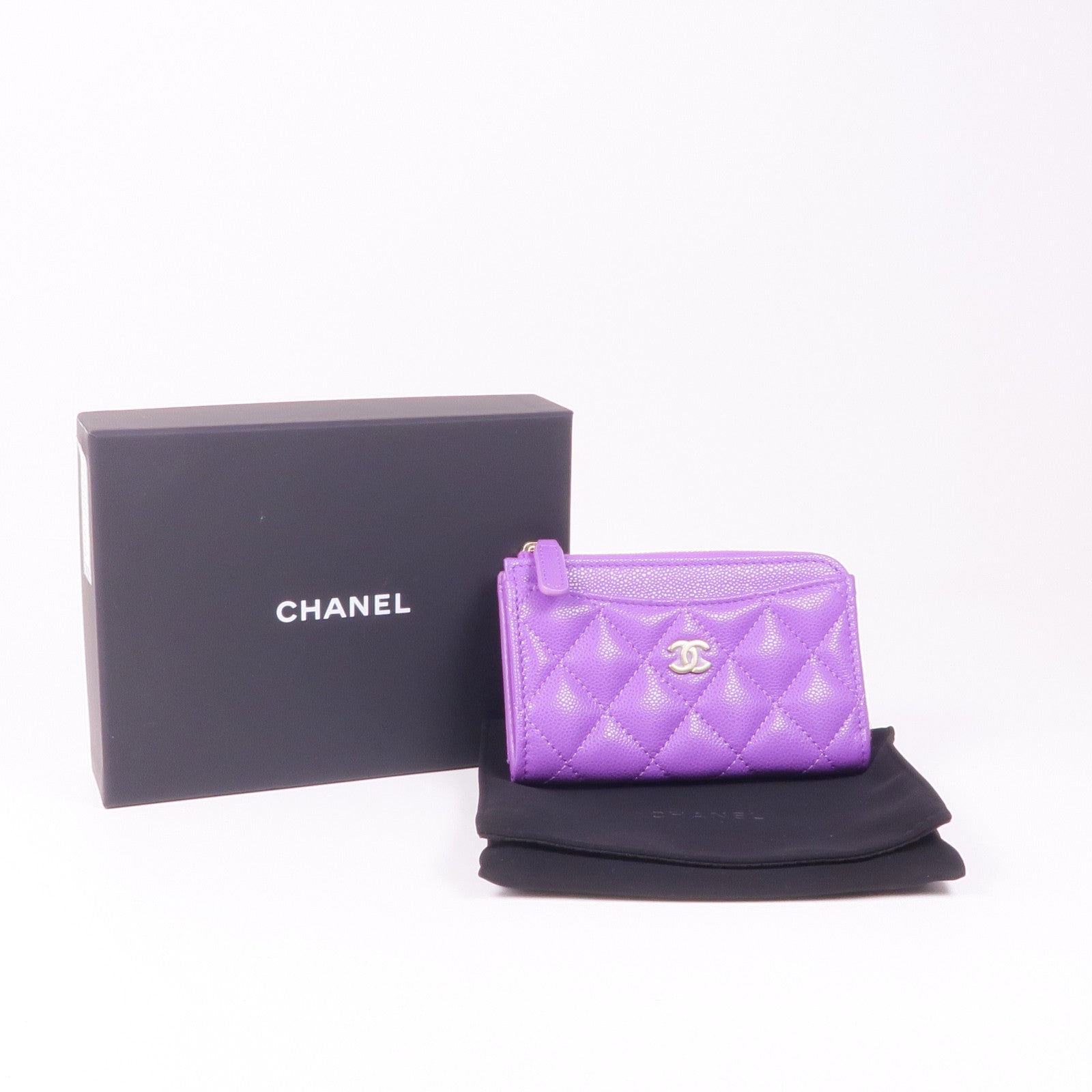 CHANEL 牛皮皮革Card/Coin Case金扣零錢包/卡片套