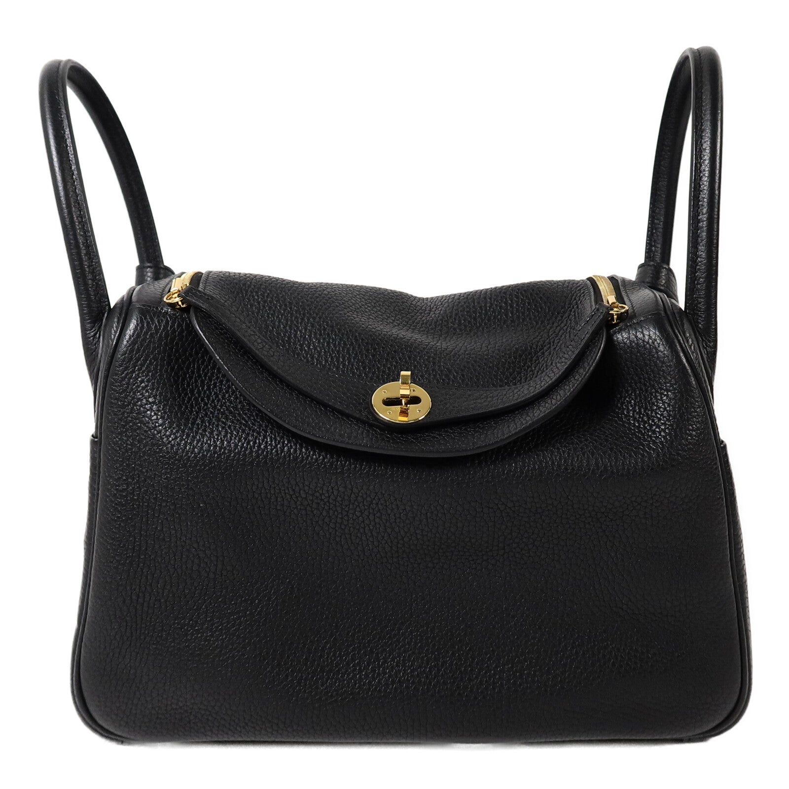 HERMES Clemence皮革Lindy 30手挽肩背兩用袋Noir