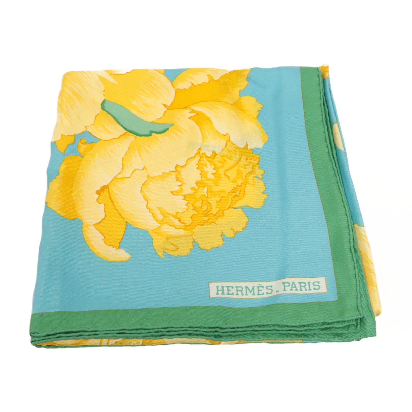 HERMES 【激減優惠】絲質Scarf絲巾黃色/藍色/綠色