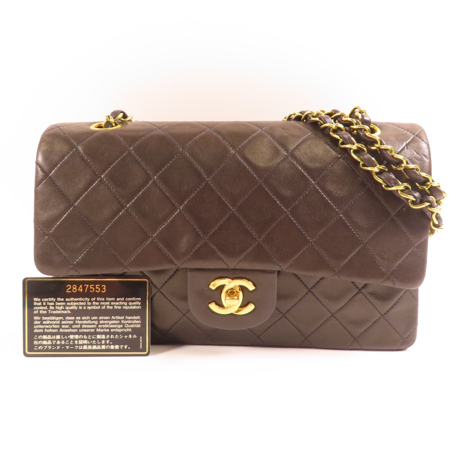 CHANEL 羊皮皮革Classic 25金扣鏈帶肩背袋