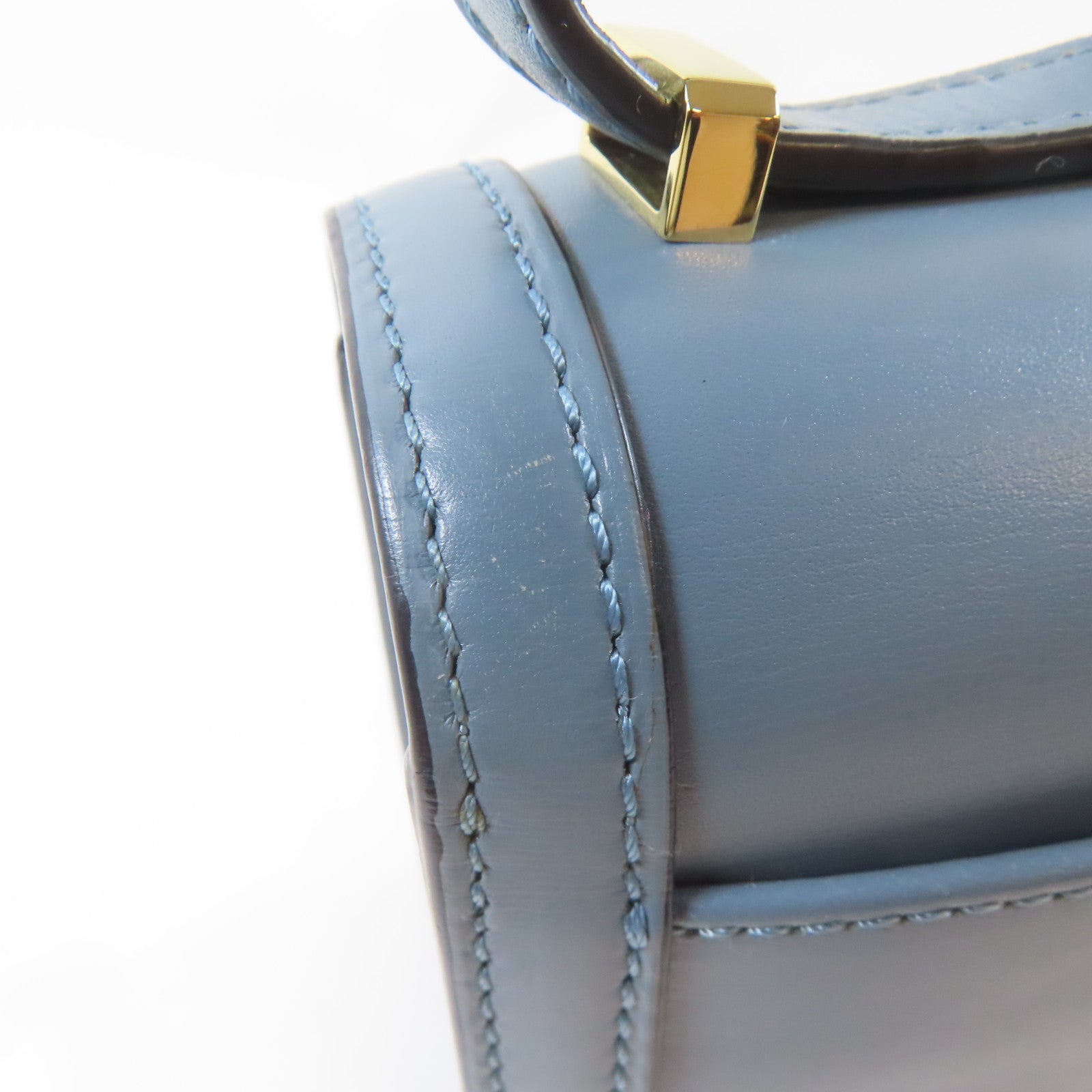 LOEWE 牛皮皮革Barcelona金扣肩背袋藍色
