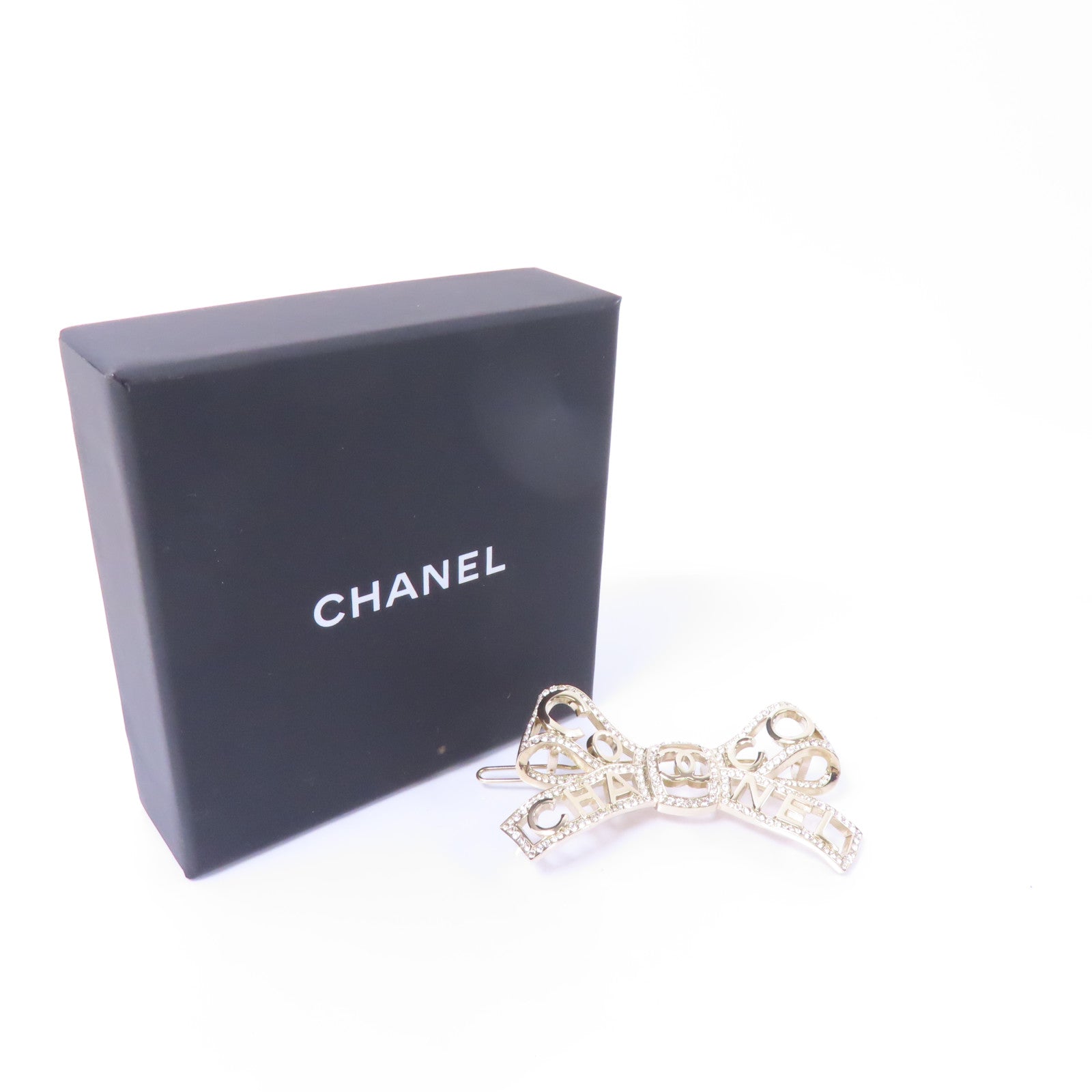 CHANEL 金屬Hair clip髮夾金色/透明