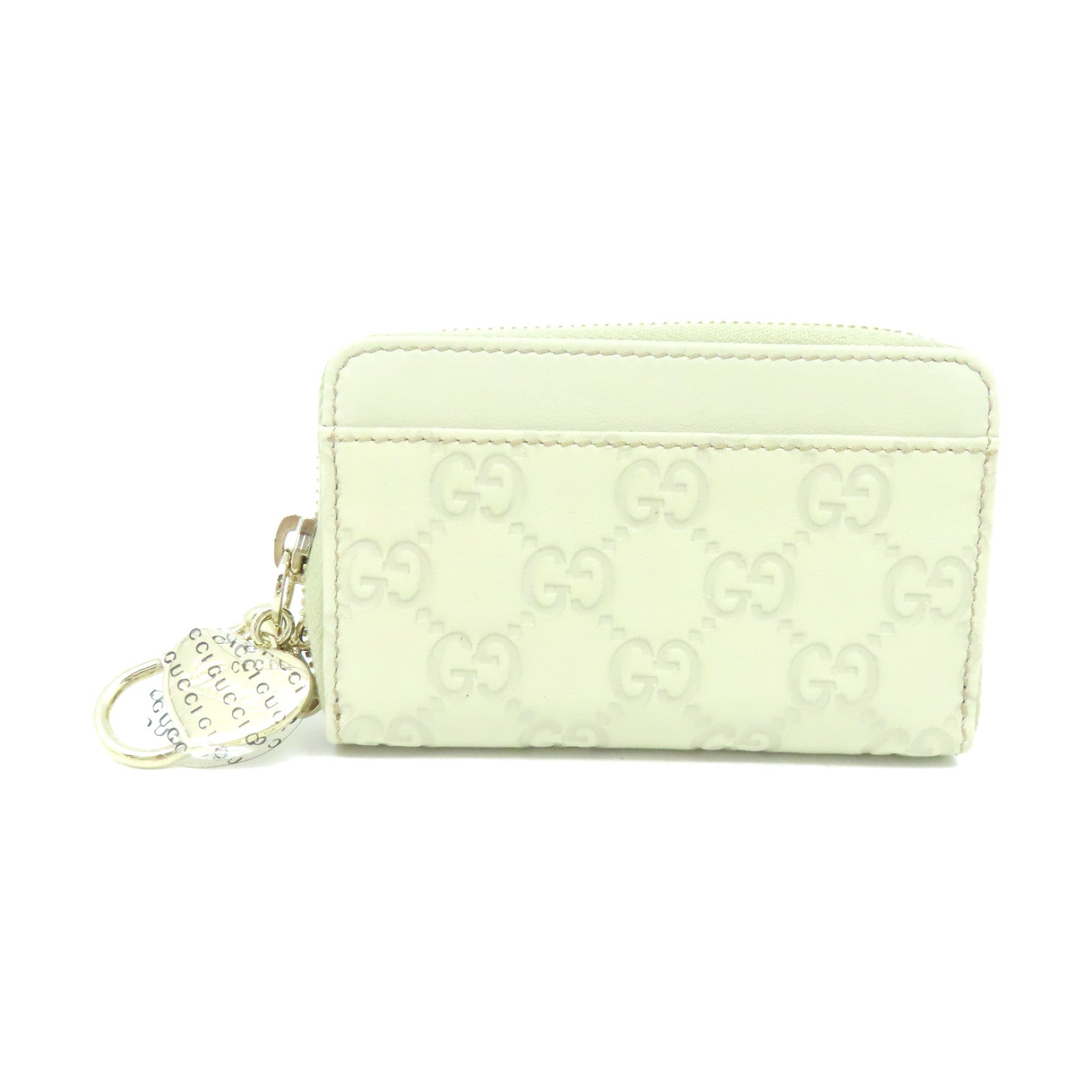 GUCCI 【激減優惠】牛皮皮革Card Case/Coin Purse金扣卡片套/零錢包米白色