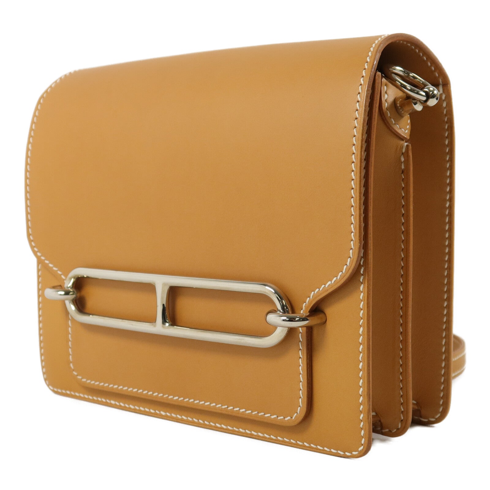HERMES Barenia皮革Roulis Mini肩背袋Fauve