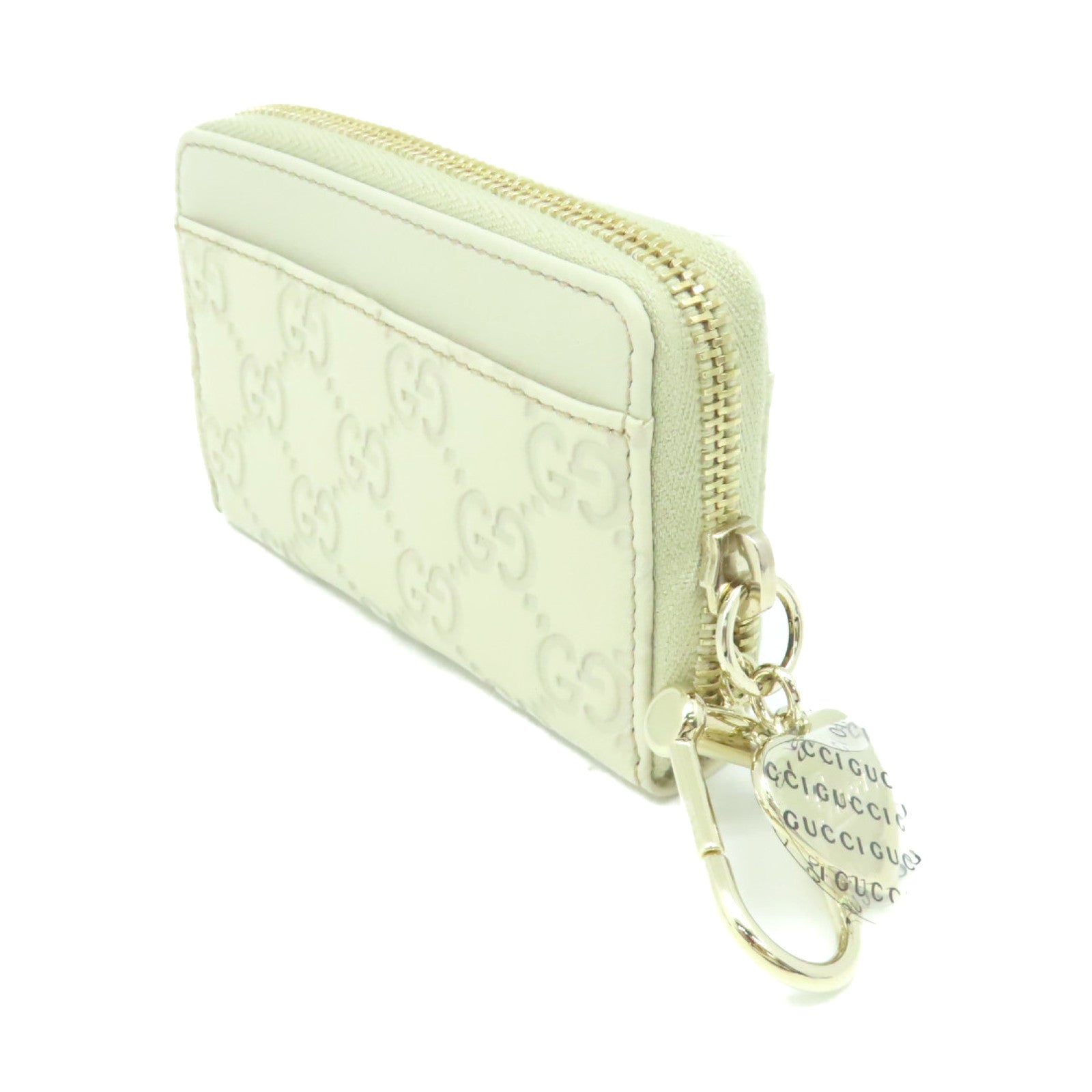 GUCCI 【激減優惠】牛皮皮革Card Case/Coin Purse金扣卡片套/零錢包米白色