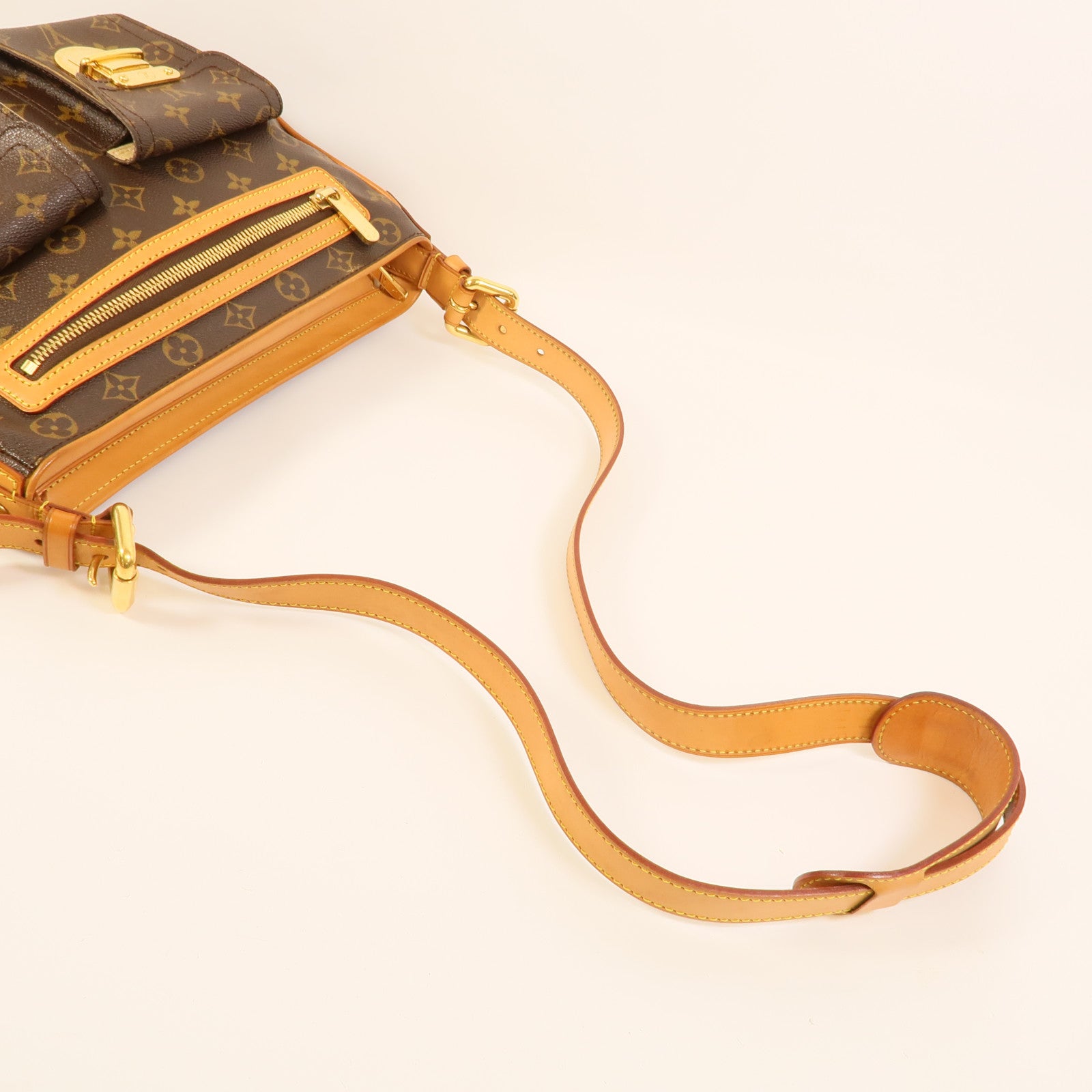 LOUIS VUITTON Monogram Hudson GM金扣肩背袋