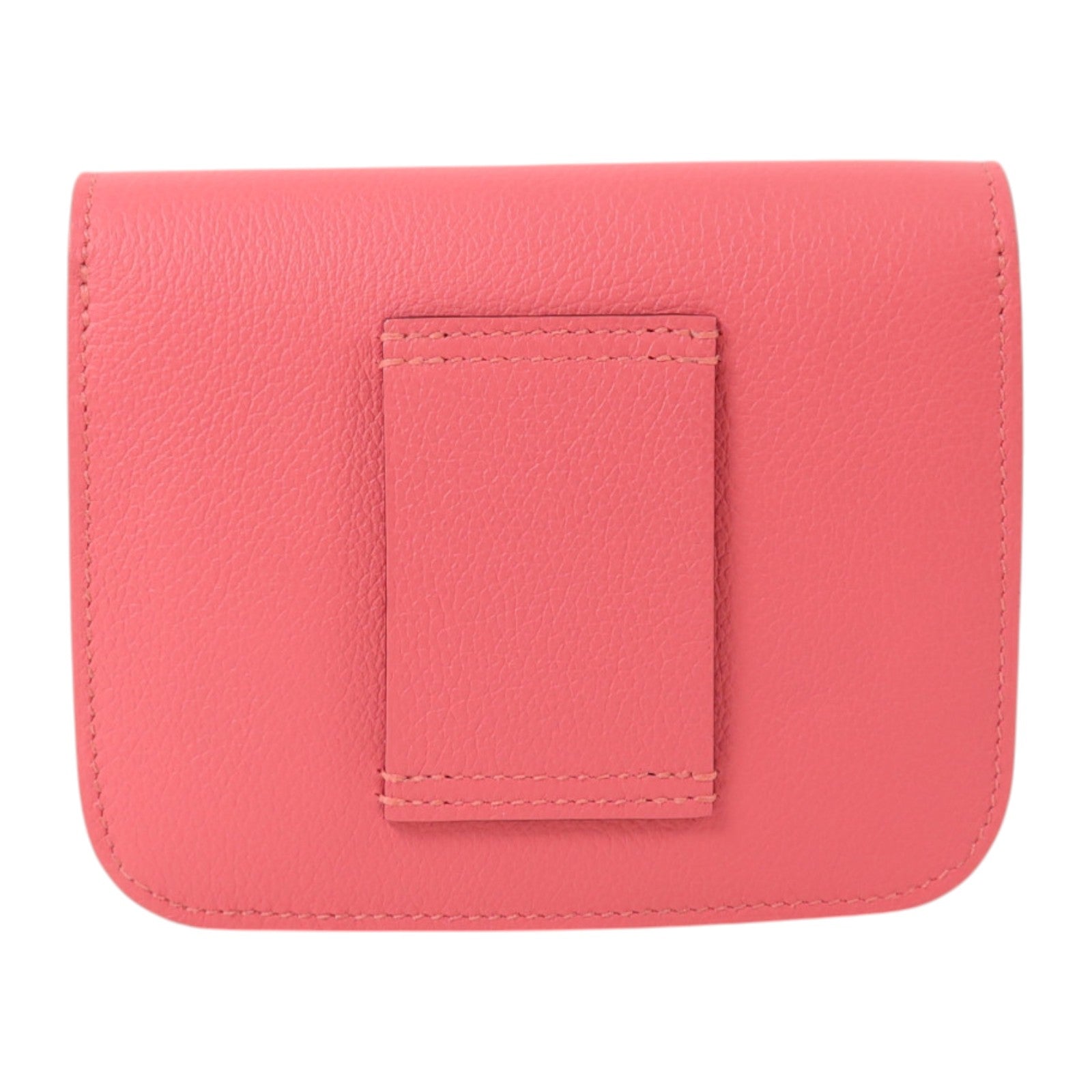 HERMES Evercolor皮革Constance Slim Wallet銀扣錢包Rose Azalee