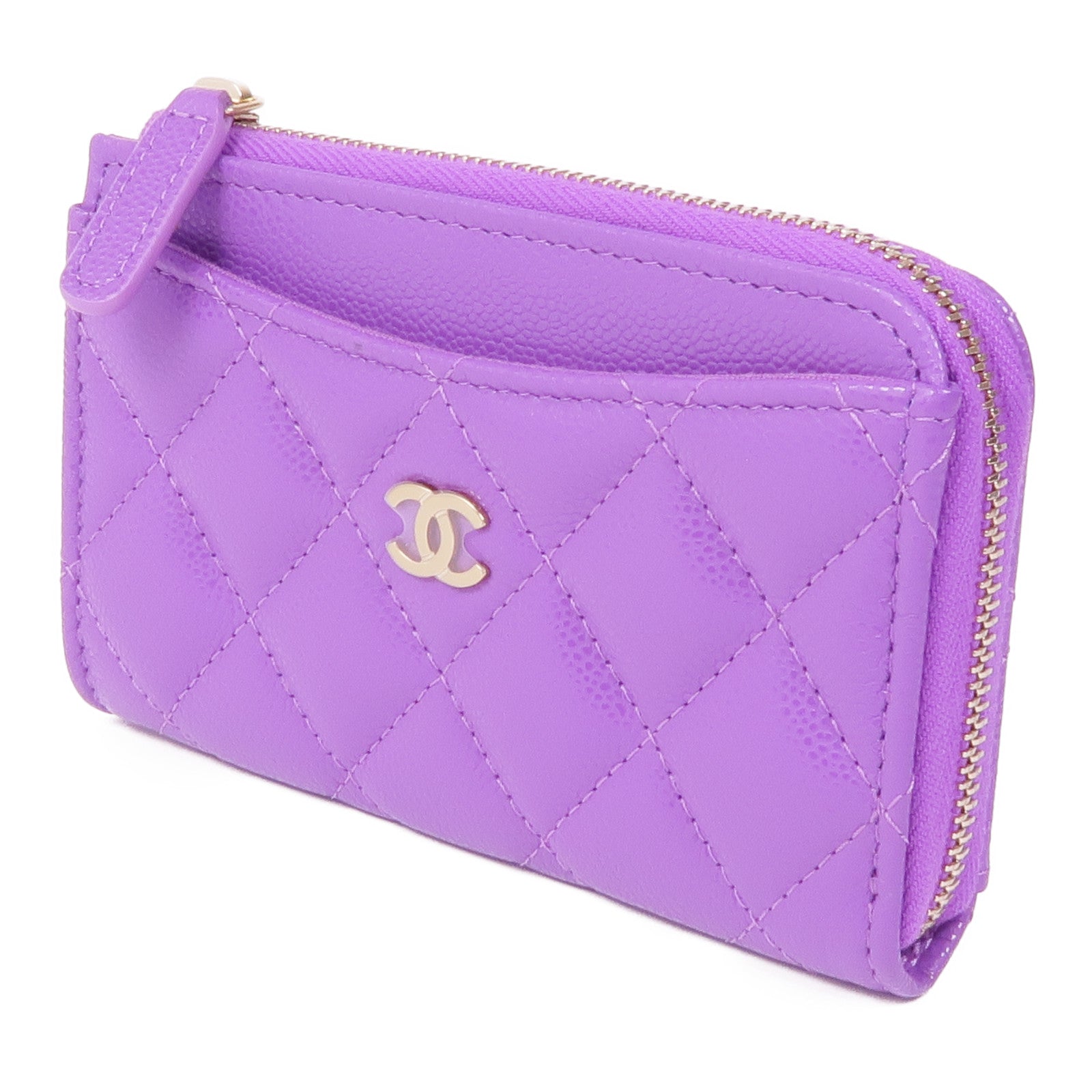 CHANEL 牛皮皮革Card/Coin Case金扣零錢包/卡片套