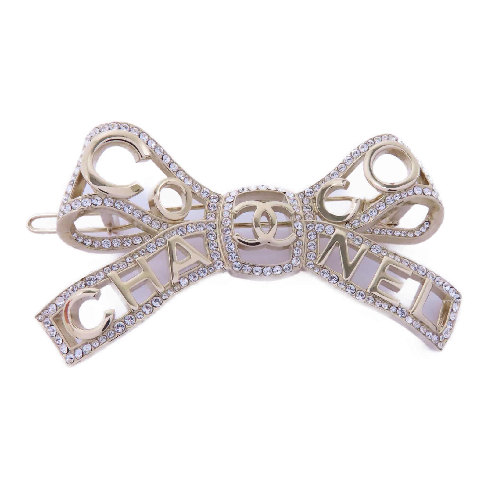 CHANEL 金屬Hair clip髮夾金色/透明