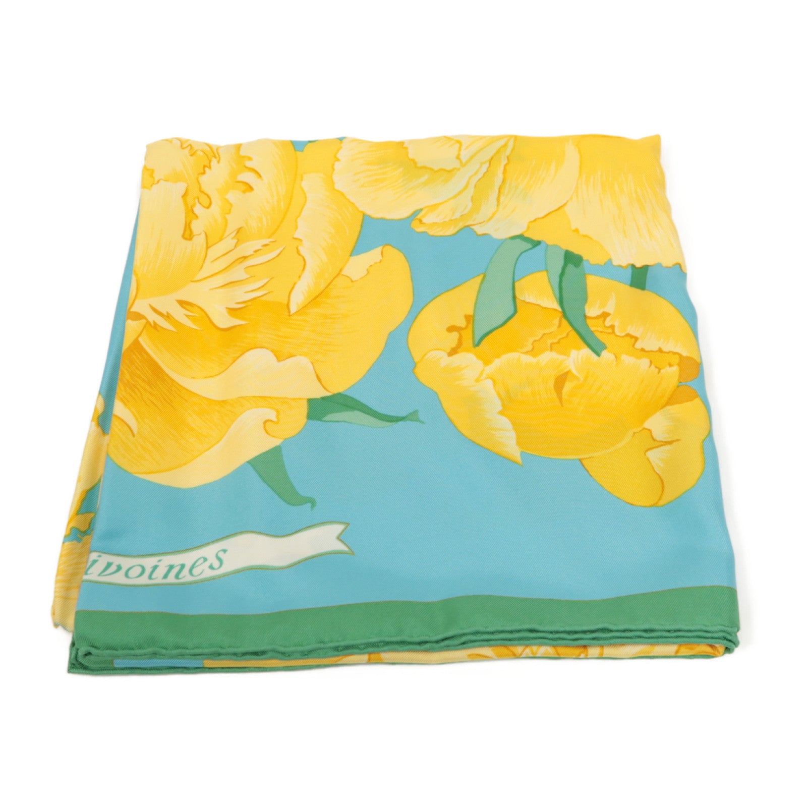 HERMES 【激減優惠】絲質Scarf絲巾黃色/藍色/綠色