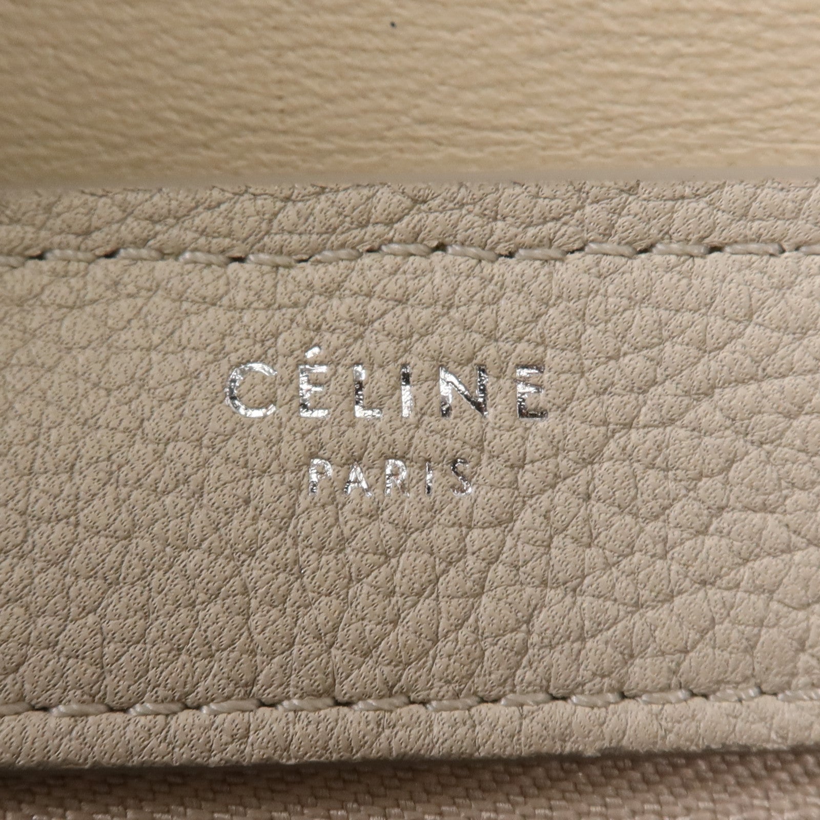 CELINE 牛皮/漆皮皮革Trapaze銀扣手挽肩背兩用袋