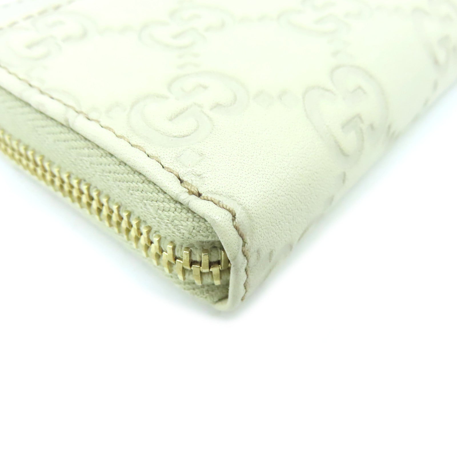 GUCCI 【激減優惠】牛皮皮革Card Case/Coin Purse金扣卡片套/零錢包米白色