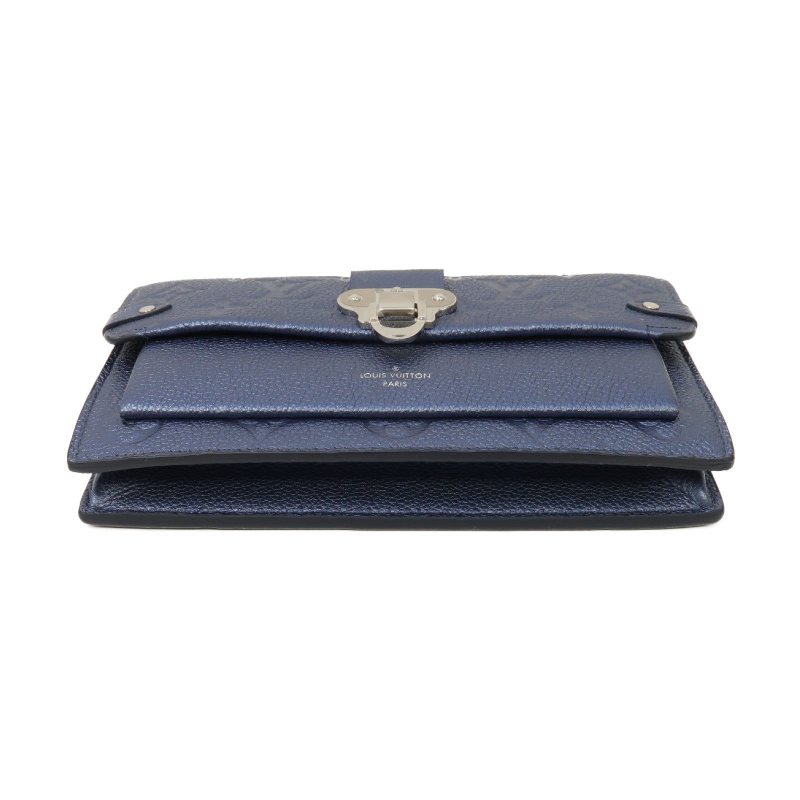 LOUIS VUITTON 【激減優惠】Monogram Empreinte Vavin Shoulder Bag銀扣肩背袋藍色