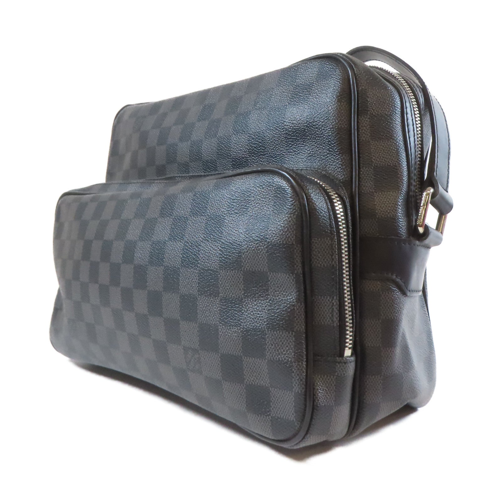 LOUIS VUITTON Damier Graphite Io Shoulder bag銀扣肩背袋黑色