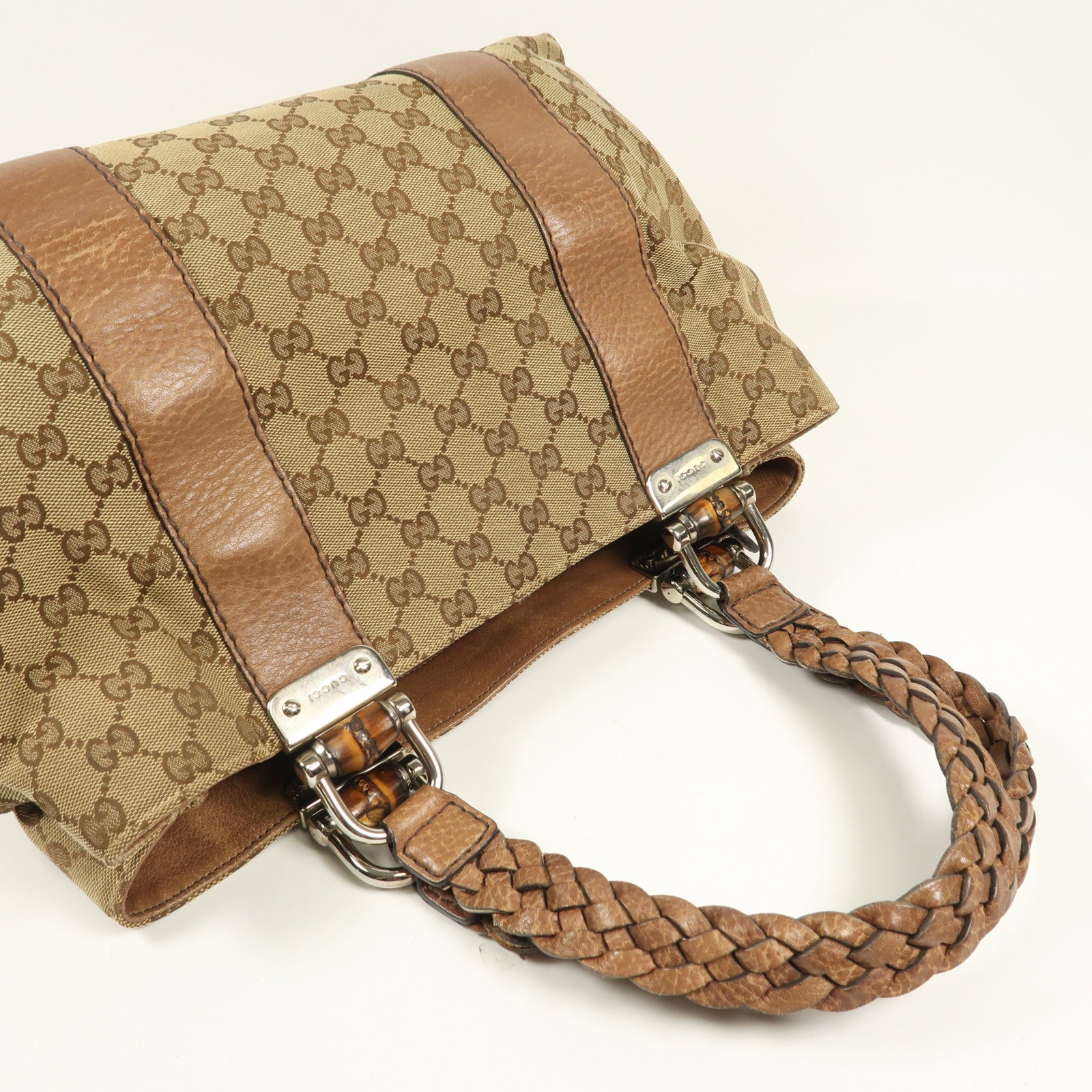 GUCCI 帆布Tote Bag Canvas銀扣手挽袋