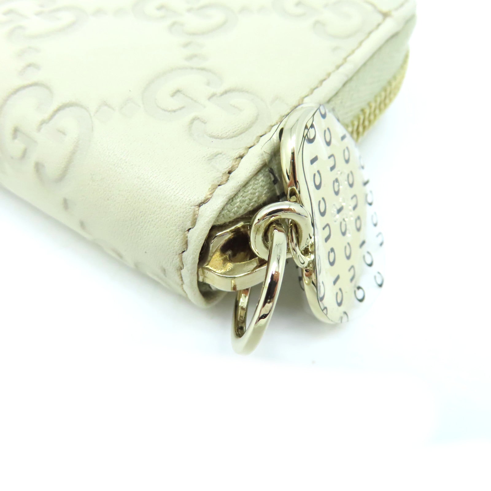 GUCCI 【激減優惠】牛皮皮革Card Case/Coin Purse金扣卡片套/零錢包米白色