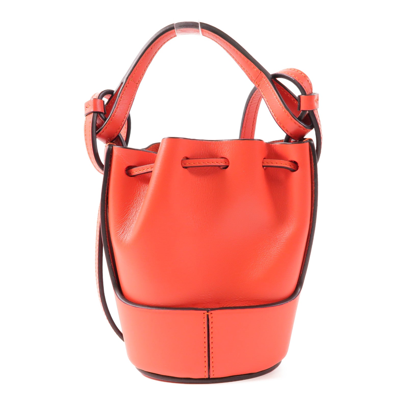 LOEWE GHW Nano Balloon 2 Way Shoulder Bag Handbag Lambskin Leather Red