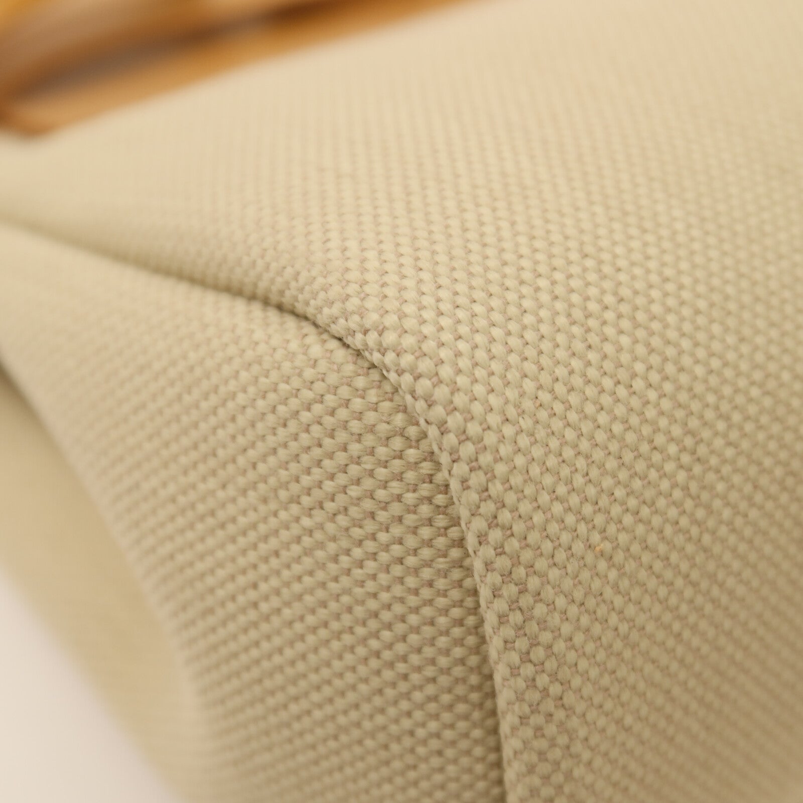 HERMES 帆布Mini Herbag銀扣肩背袋Beton/Natural Sable